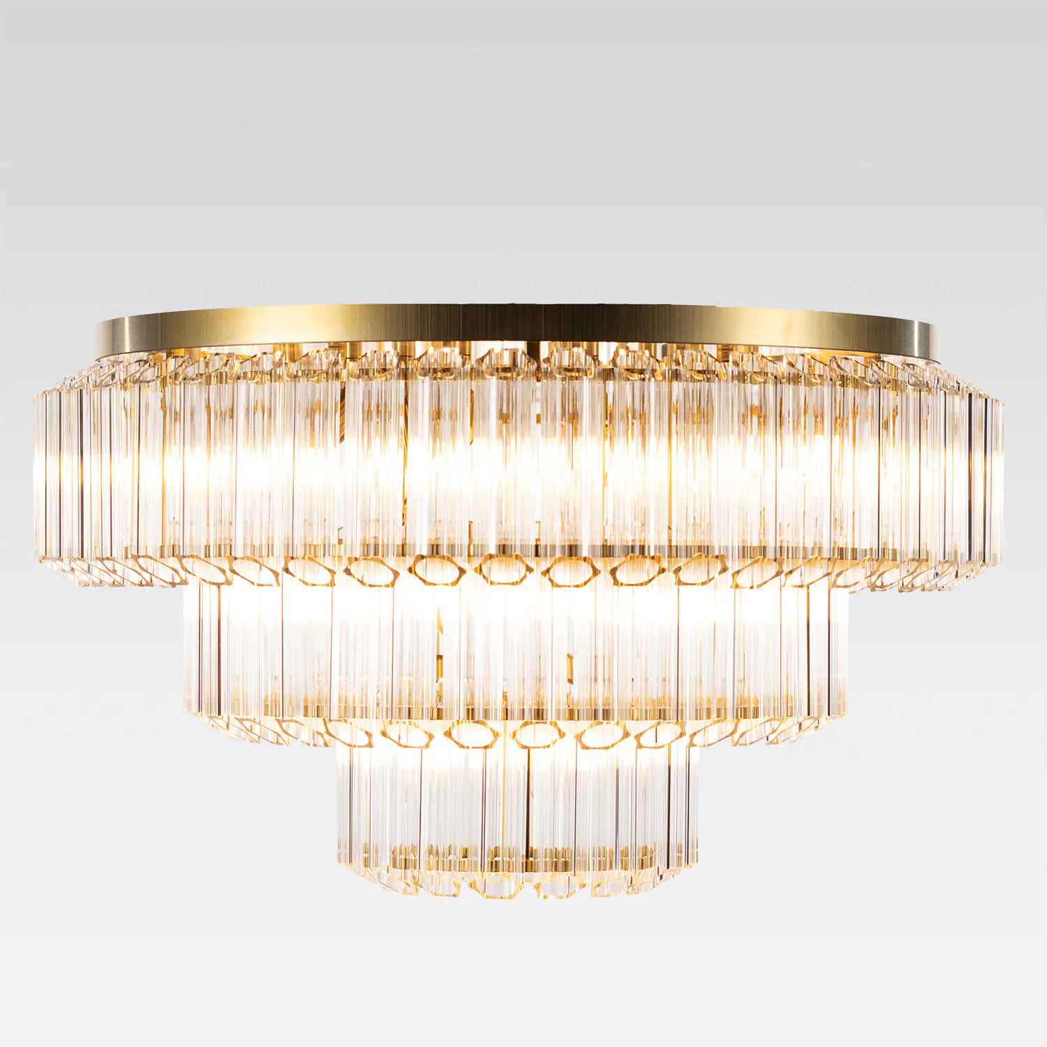 Kristallplafond 80cm Klar/Mässing - Verona