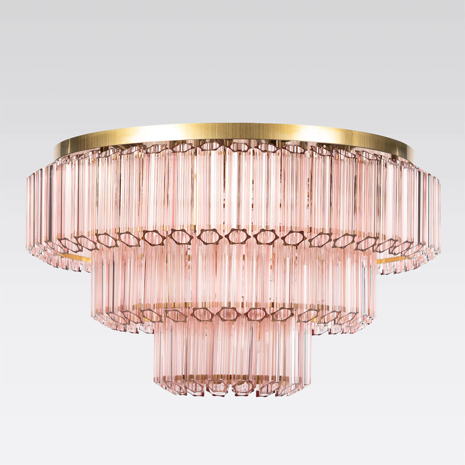 Kristallplafond 80cm Rosa/Mässing - Verona