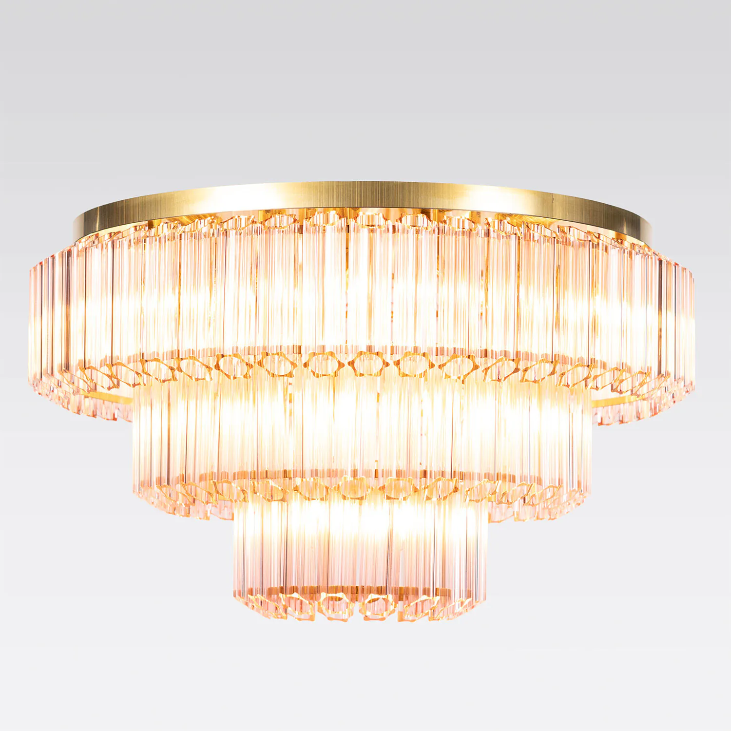 Kristallplafond 80cm Rosa/Mässing - Verona