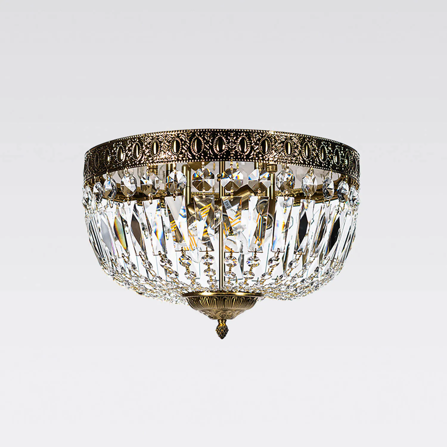 Kristallplafond Mässing Ø40cm - Uppsala