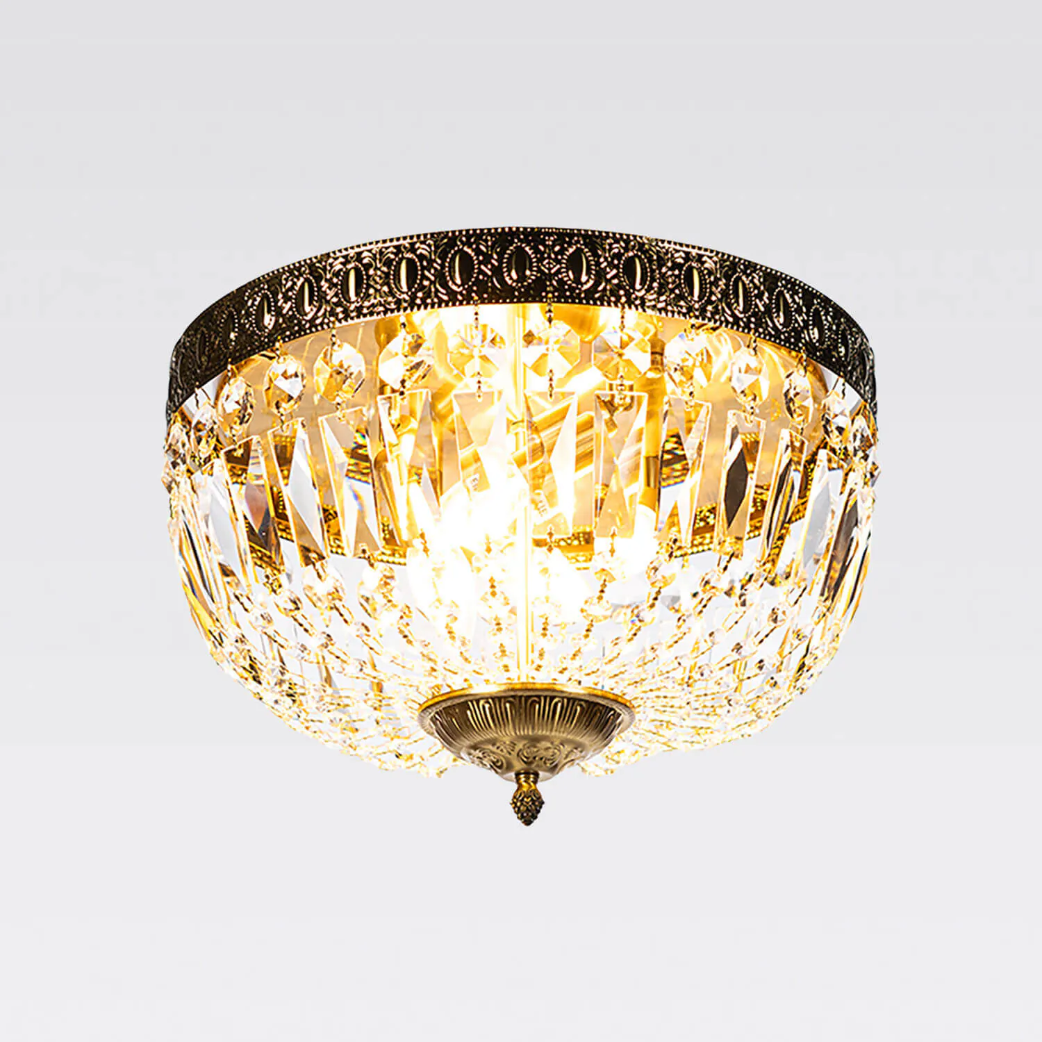 Kristallplafond Mässing Ø40cm - Uppsala