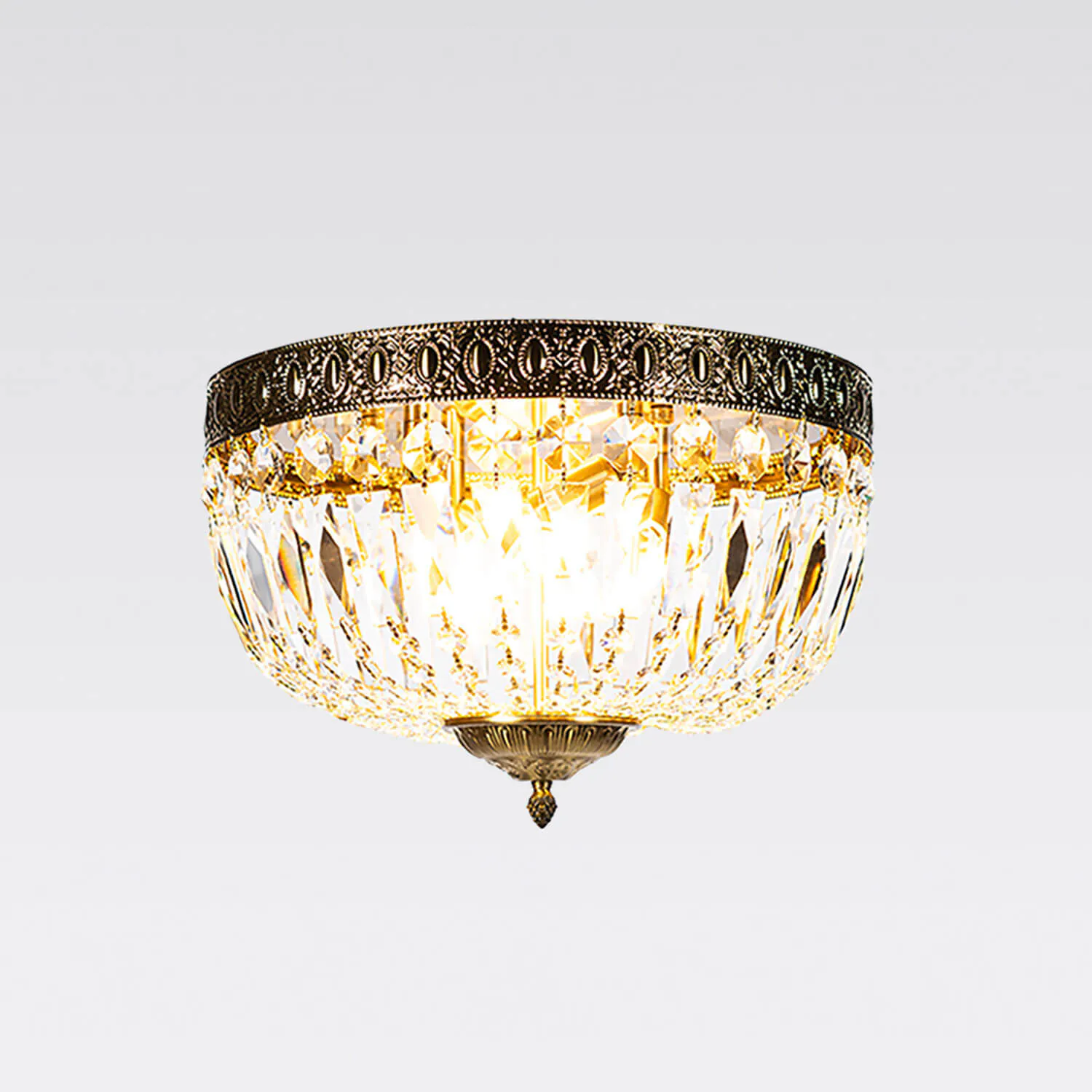 Kristallplafond Mässing Ø40cm - Uppsala