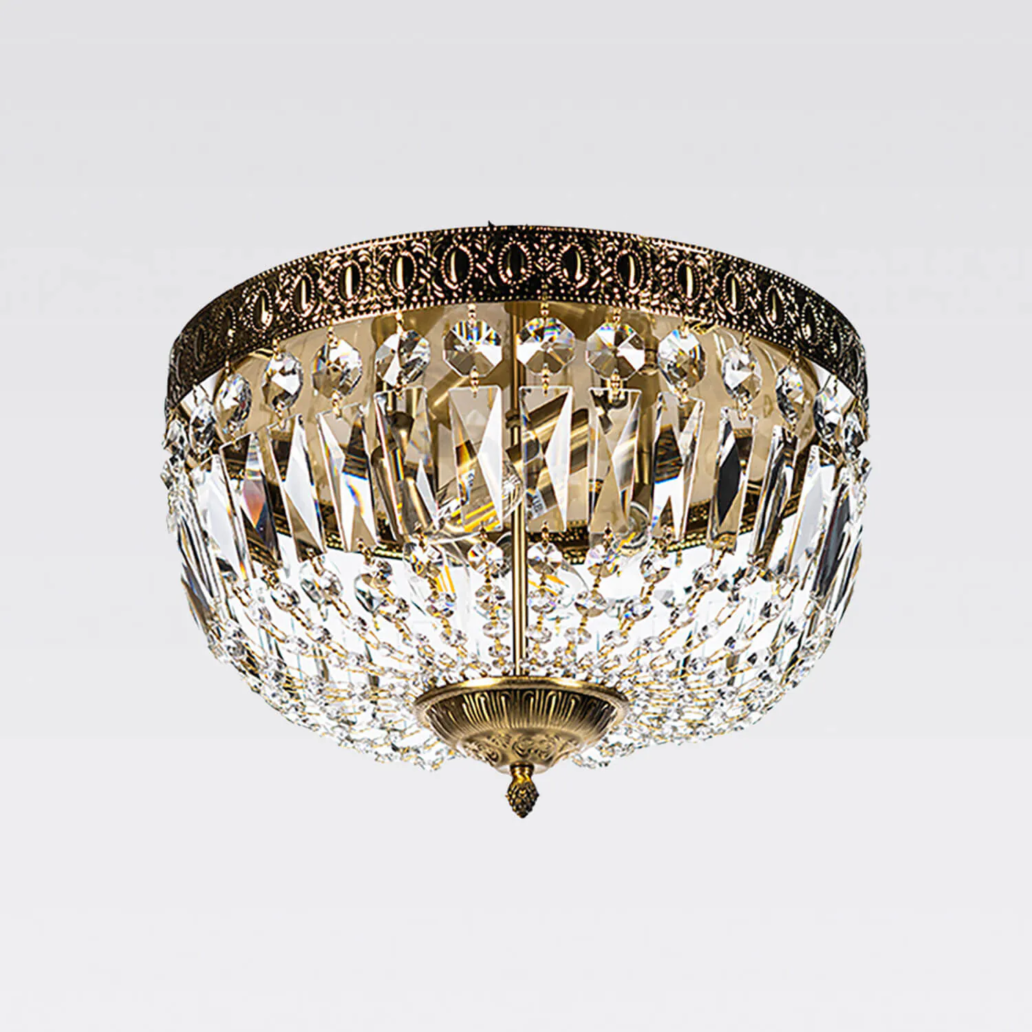 Kristallplafond Mässing Ø40cm - Uppsala