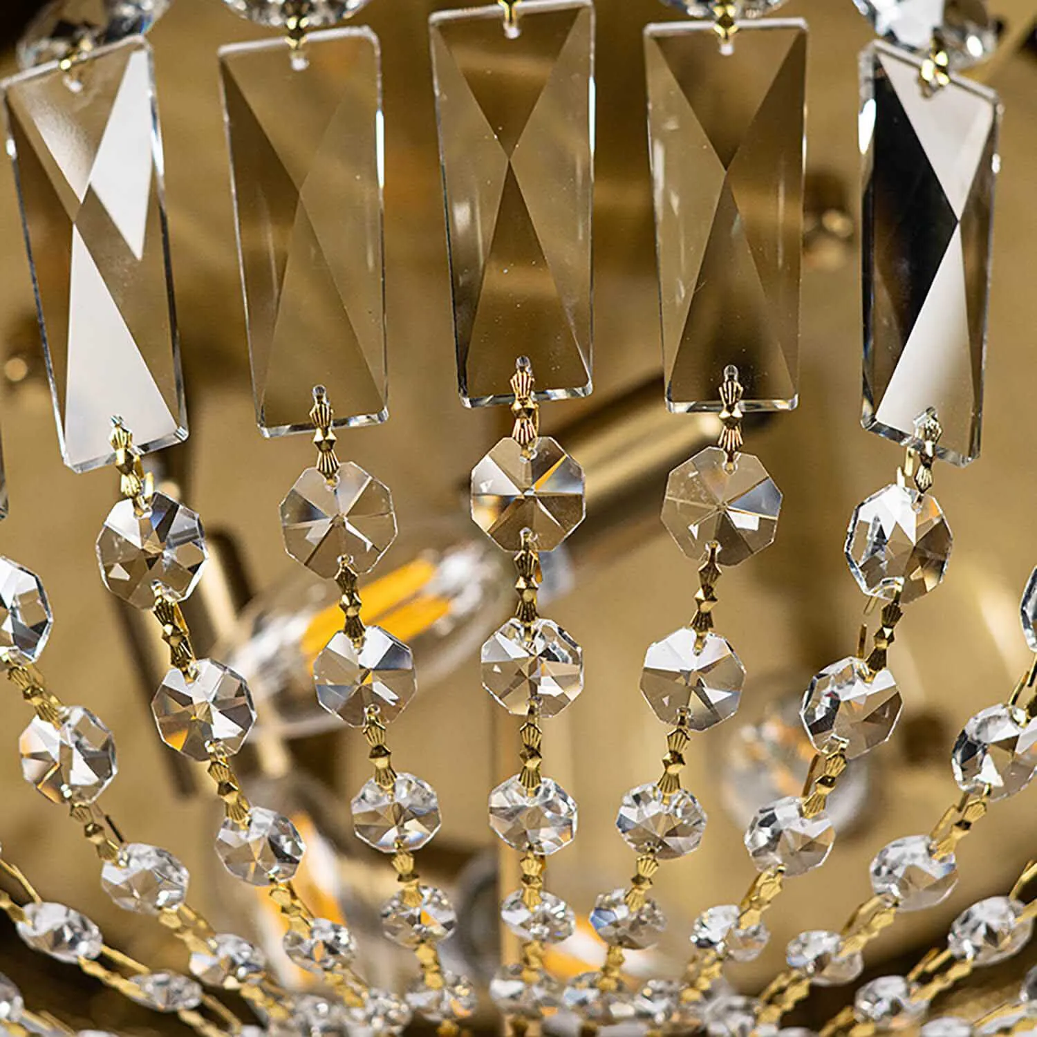 Kristallplafond Mässing Ø40cm - Uppsala