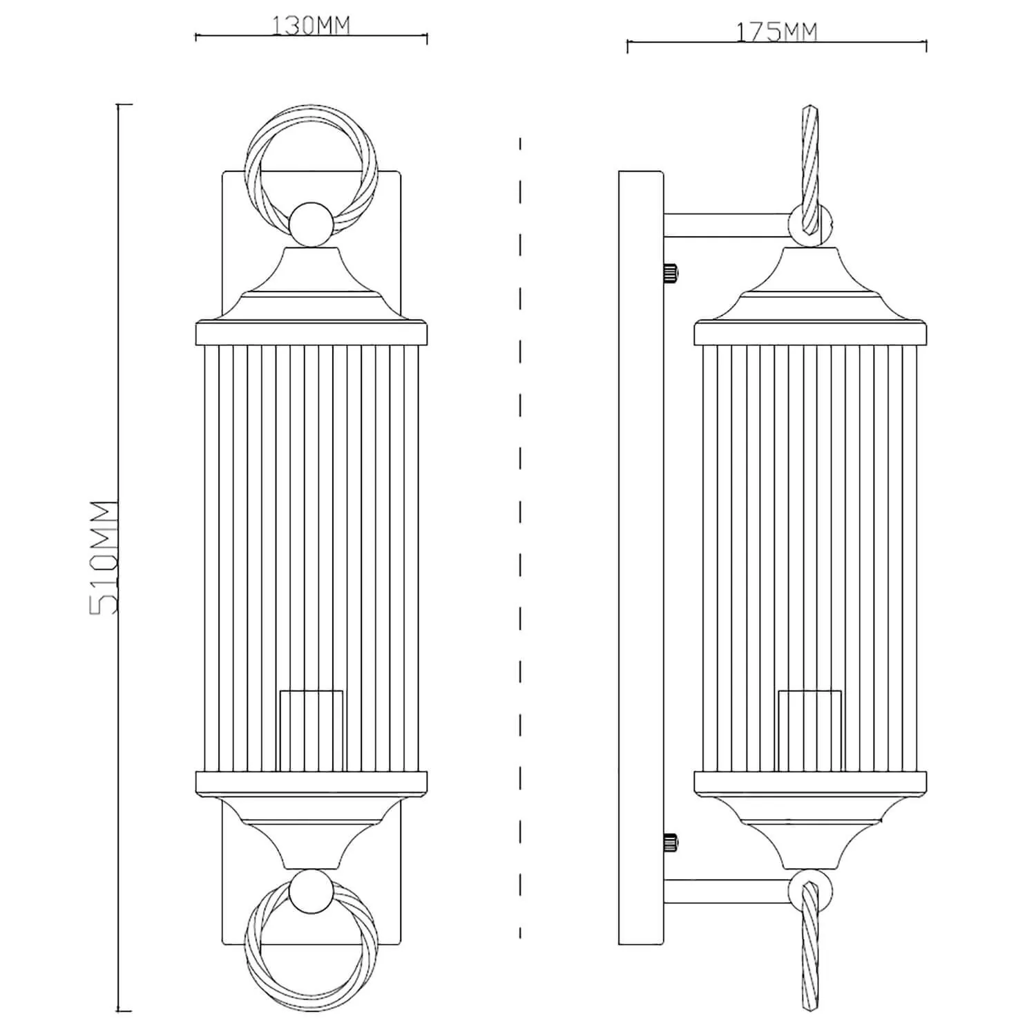 Vägglampa Utomhus Gammaldags Svart H50cm - Oxford