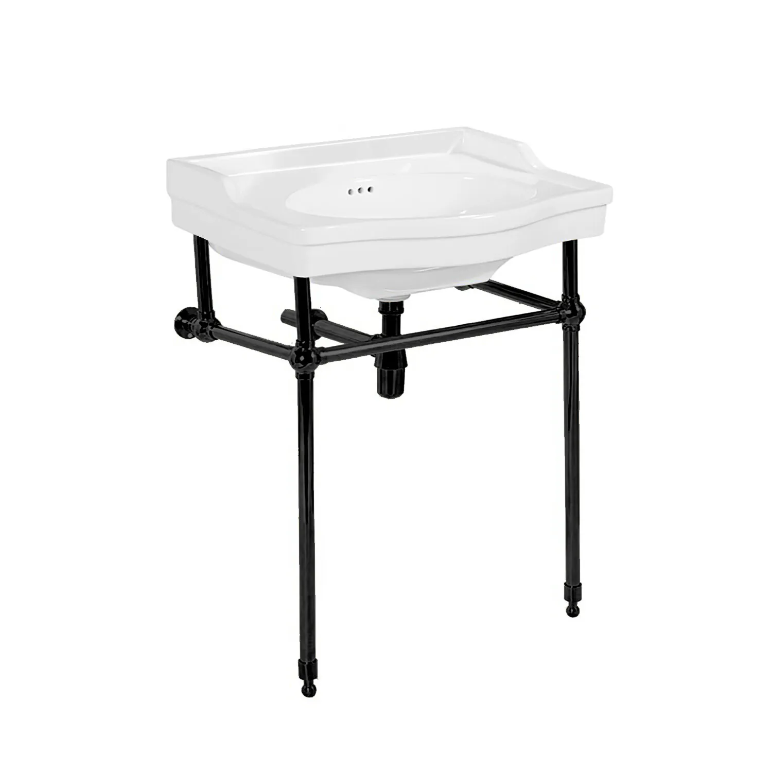 Tvättställ Handfat 63cm Med Svarta Ben - Windsor