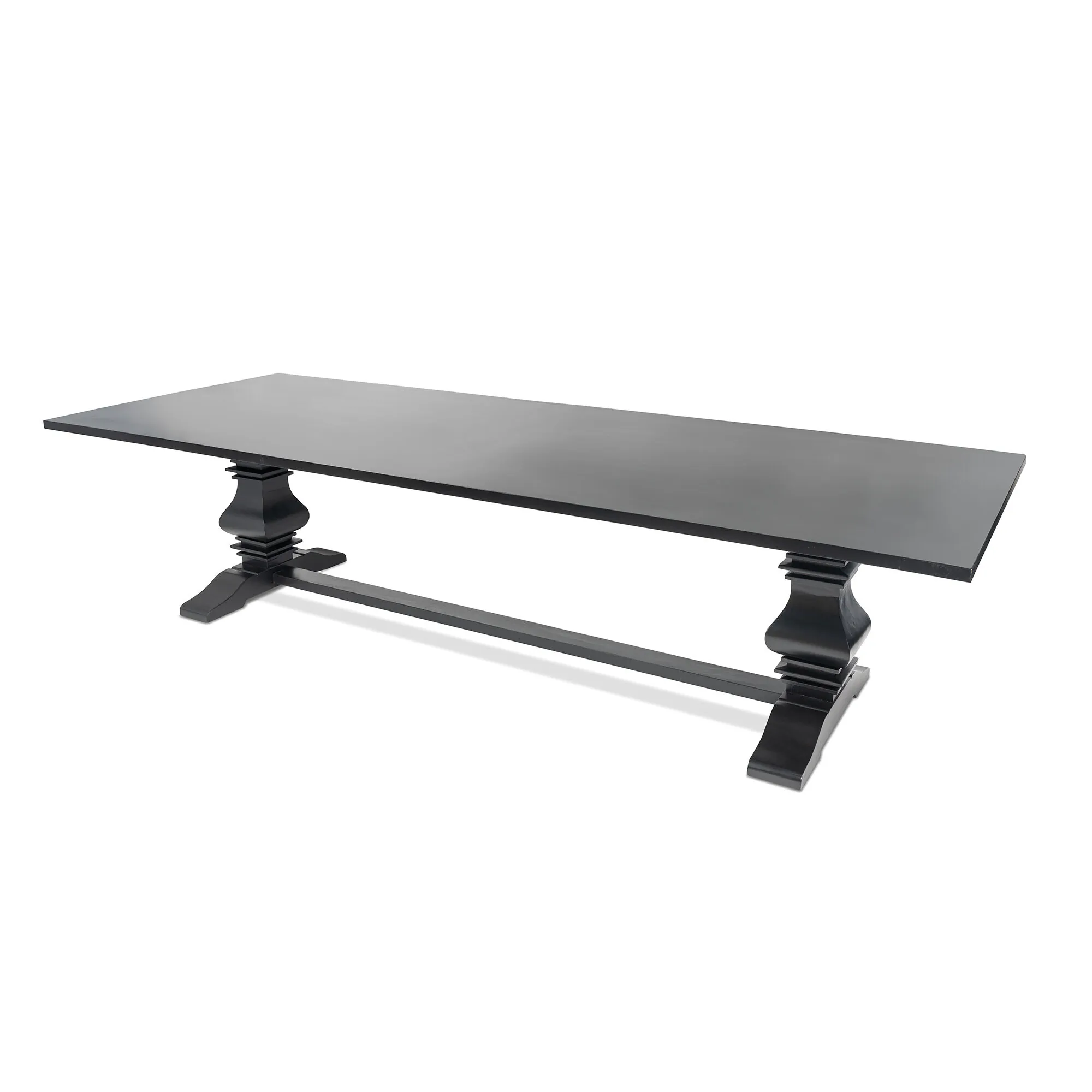 Stort Matbord 320cm Svart Ulriksdal Massiv Ek
