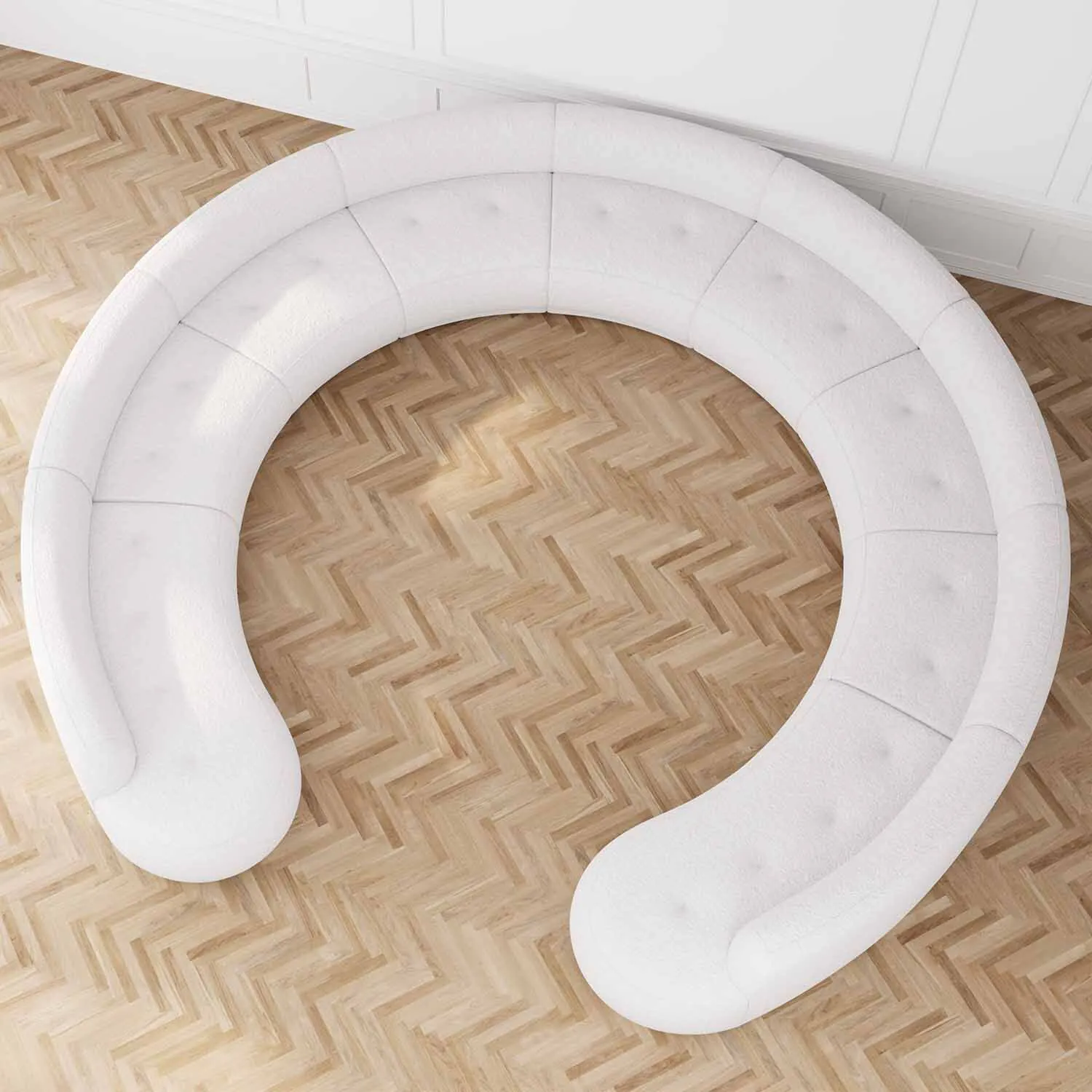 U-Modulsoffa 520cm Vit Boucle - Bel Air