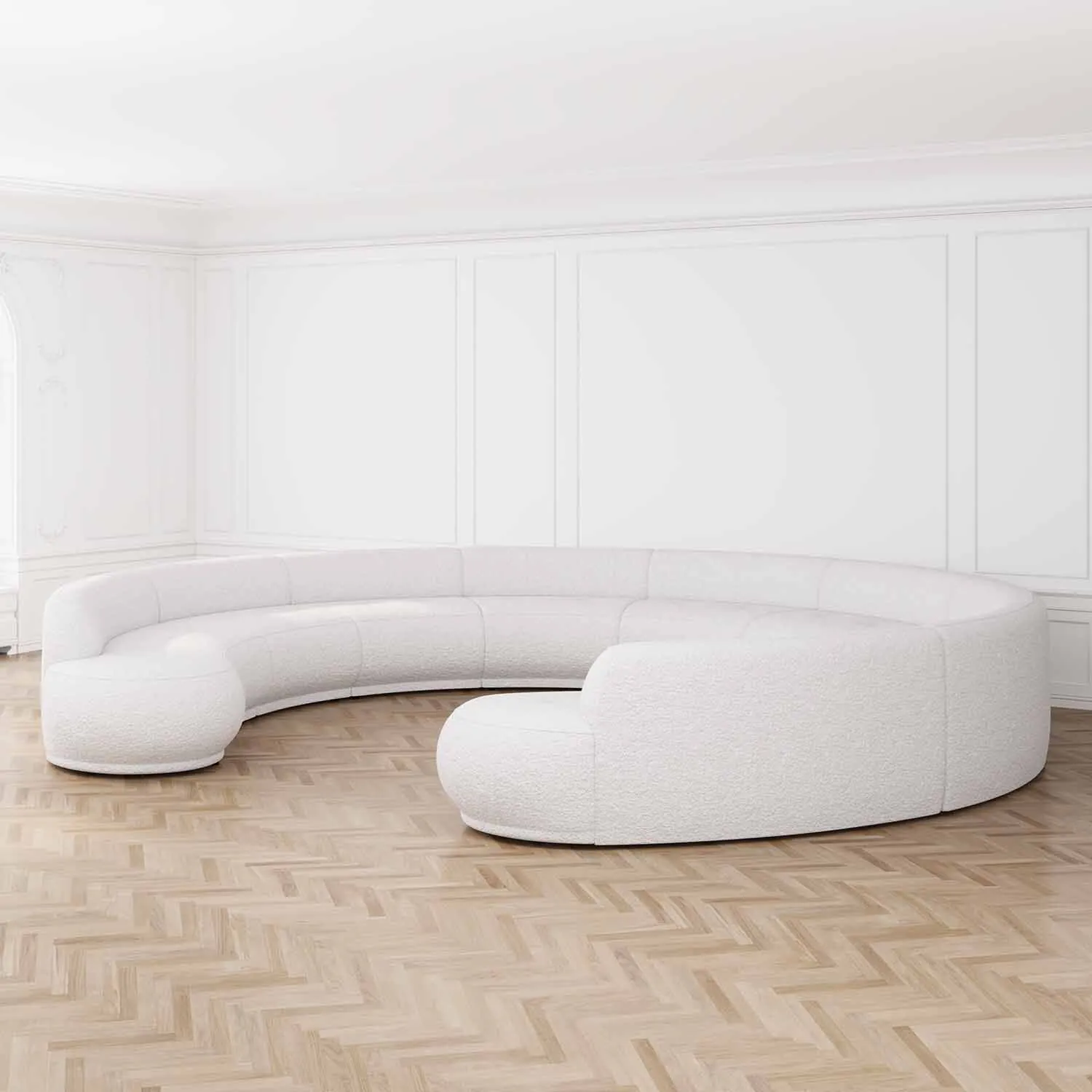 U-Modulsoffa 520cm Vit Boucle - Bel Air