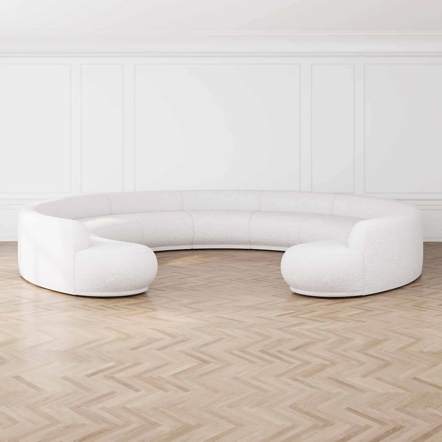 U-Modulsoffa 520cm Vit Boucle - Bel Air