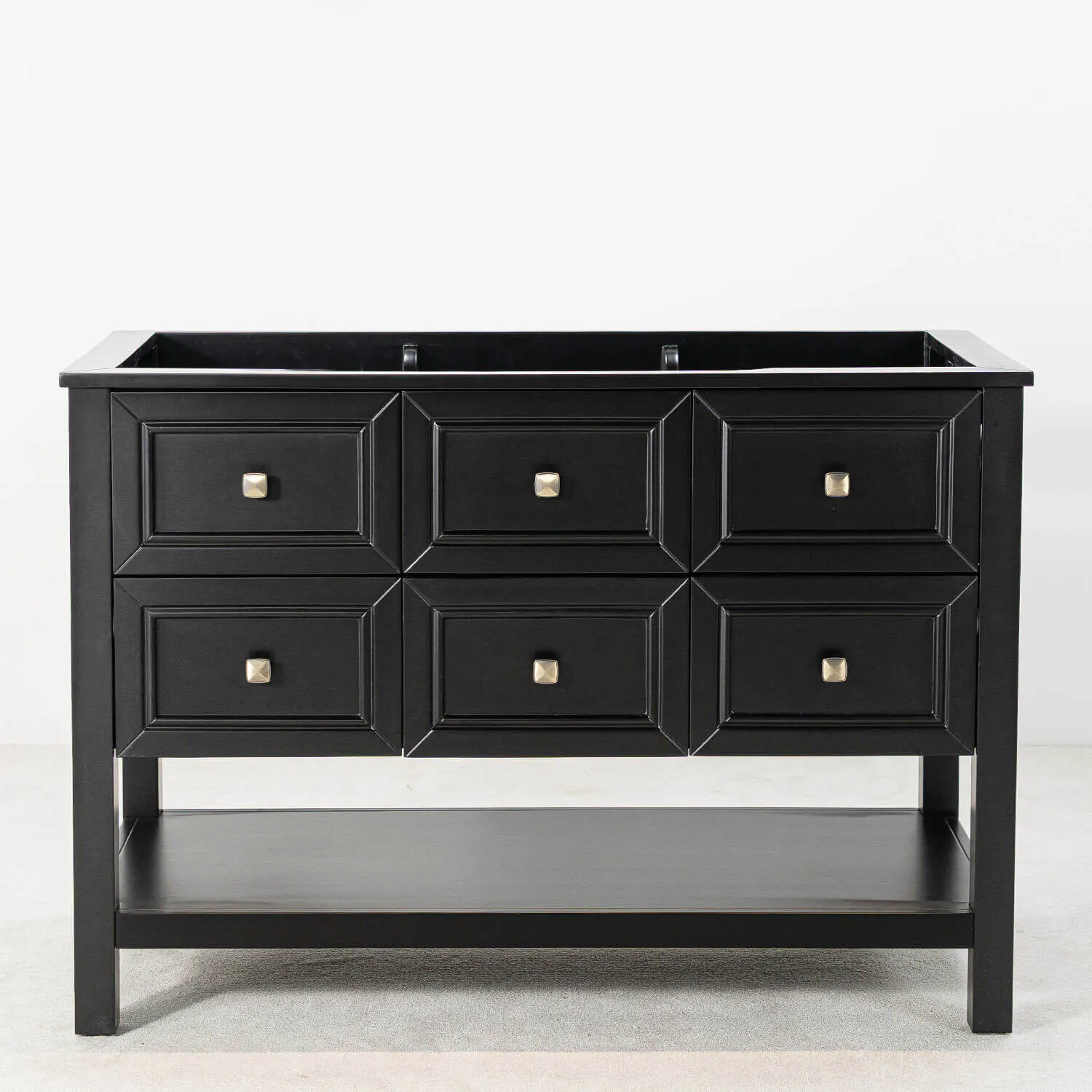 Kommod Badrum 120cm Utah Svart - Vit Marmor