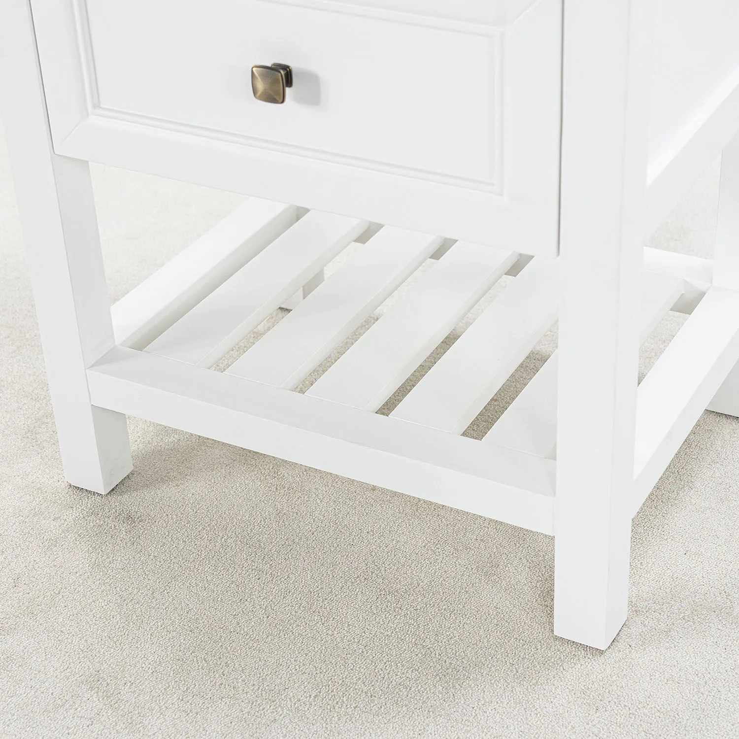 Kommod Badrum 60cm Vit Utah - Beige Marmor