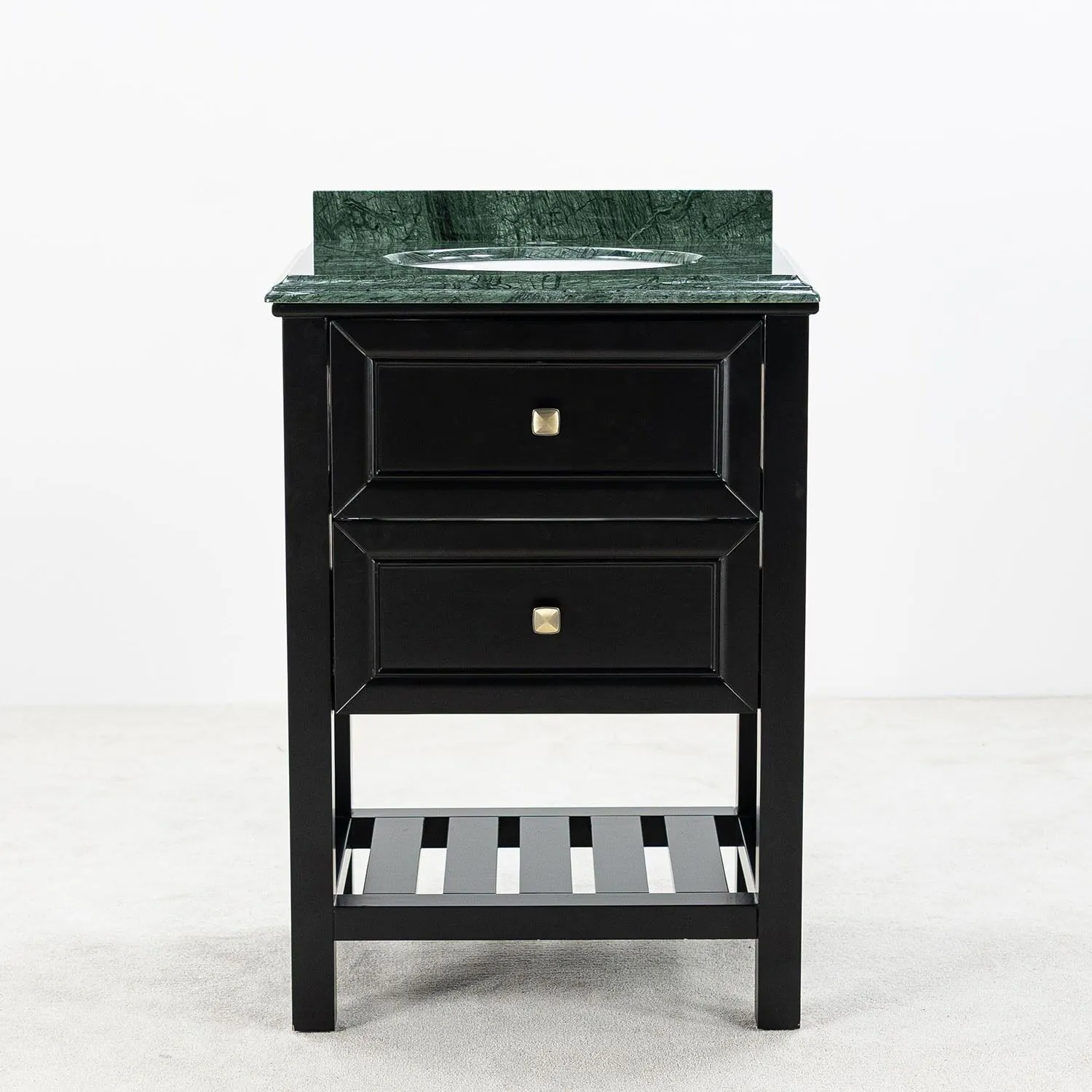 Kommod Badrum 60cm Svart Utah - Grön Marmor