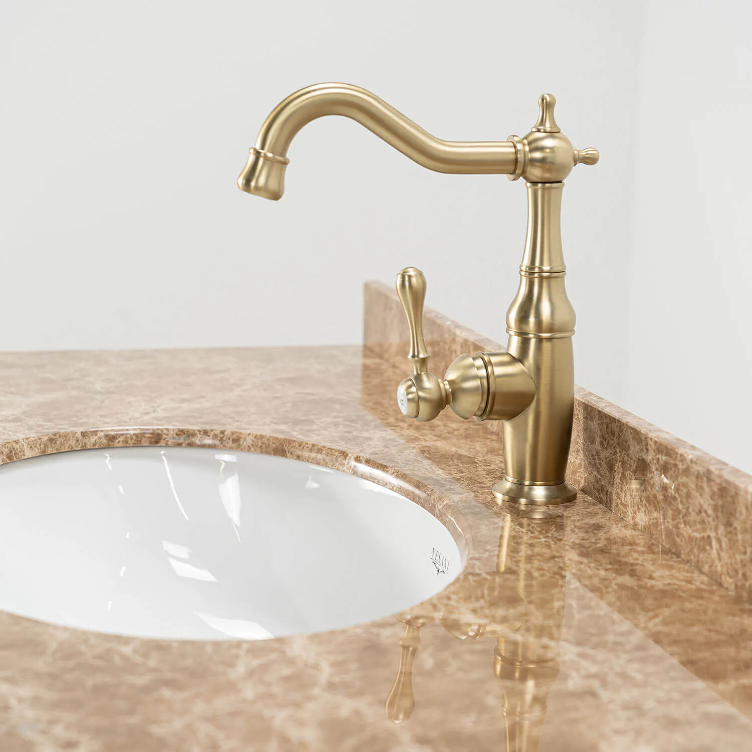 Kommod Badrum 120cm Utah Svart - Beige Marmor