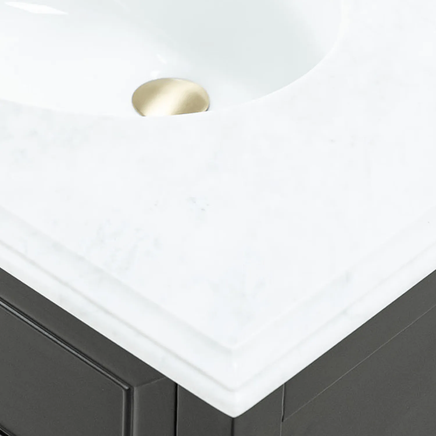 Kommod Badrum 80cm Svart Utah - Vit Marmor