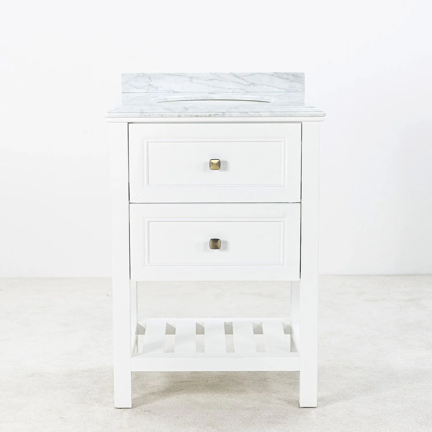 Kommod Badrum 60cm Vit Utah - Vit Marmor
