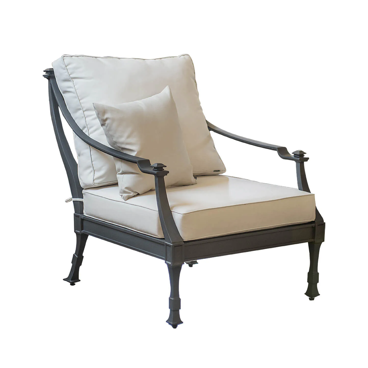 Loungefåtölj Svart 2-pack Aluminium St Tropez