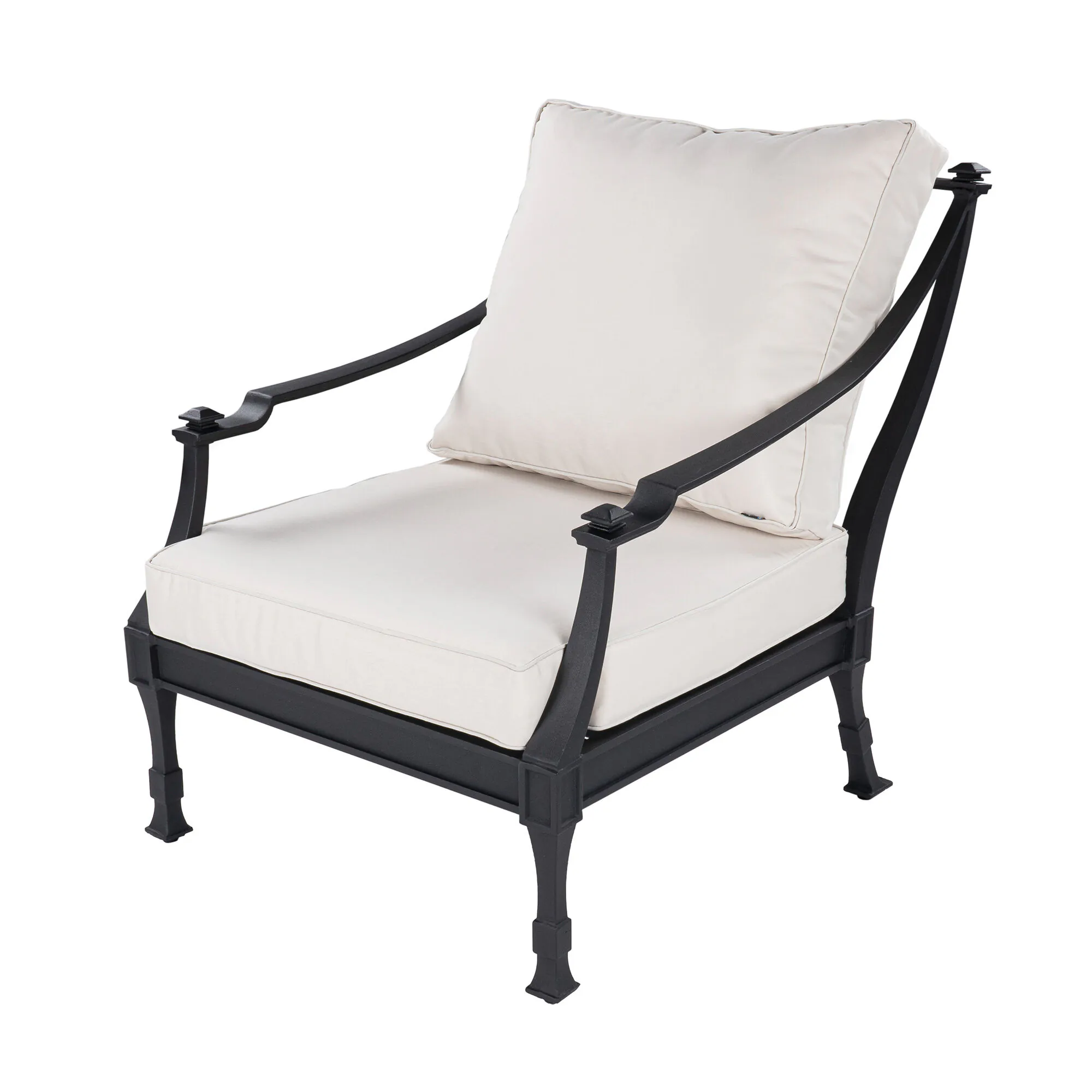 Loungefåtölj Svart 2-pack Aluminium St Tropez