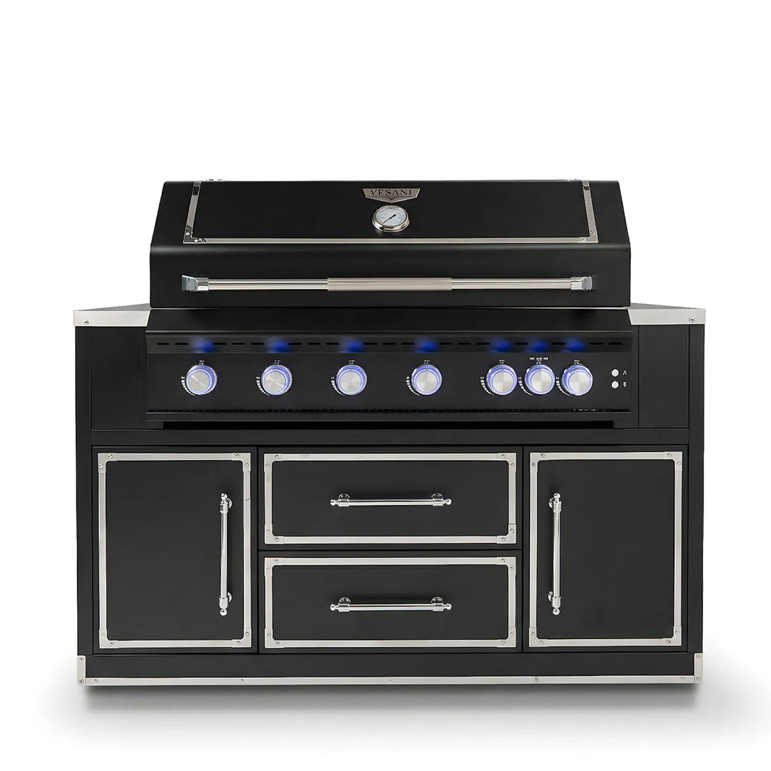 Gasolgrill Svart Rostfritt Stål 162cm - Monte Carlo