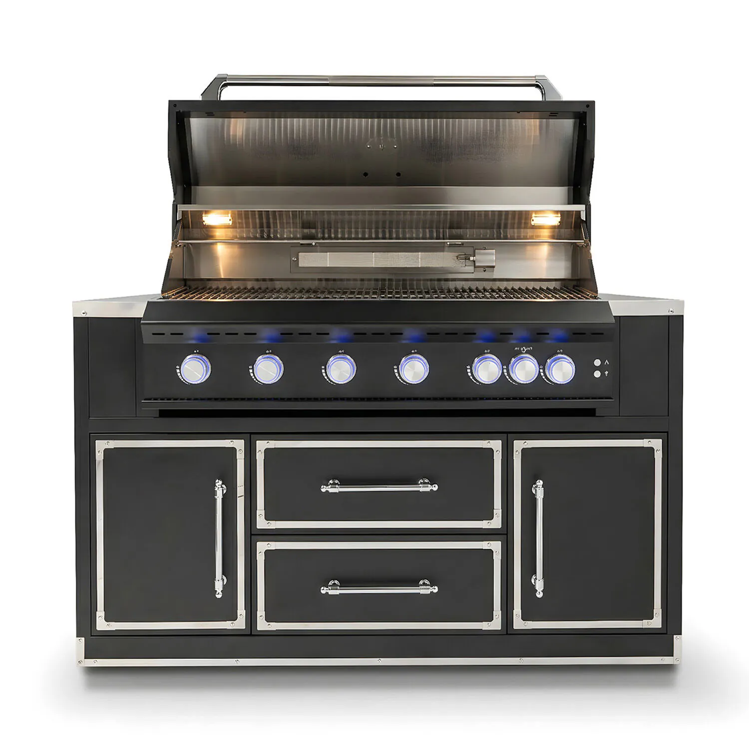 Gasolgrill Svart Rostfritt Stål 162cm - Monte Carlo