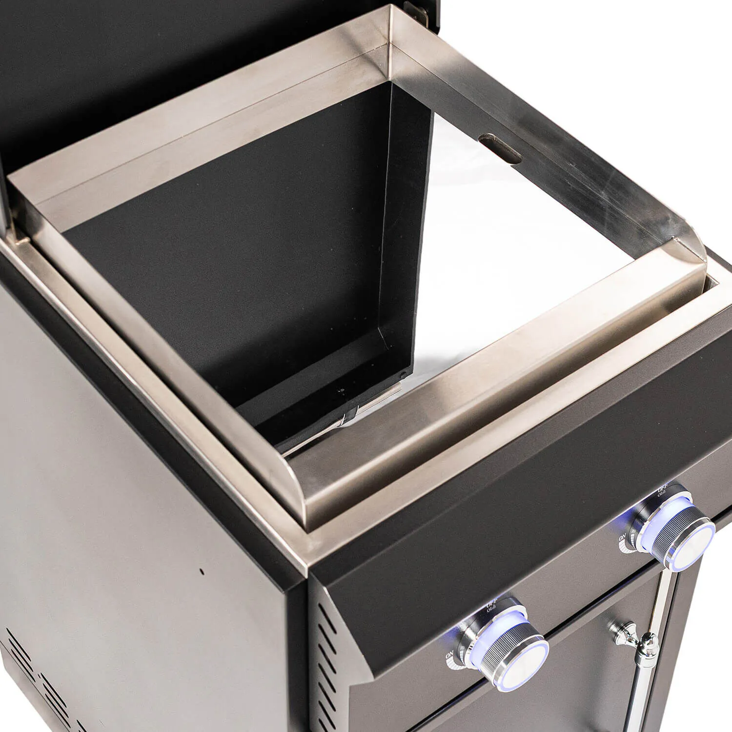 Utekök Kompakt 336cm– Svart utekök med grill, kylskåp, diskho och sidobrännare