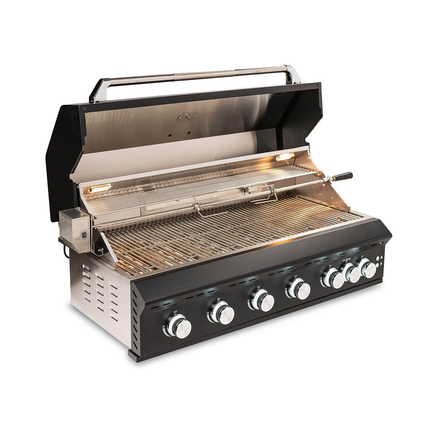 Utekök Gasolgrill 6 Brännare Inbyggbar 120cm Svart - Monte Carlo