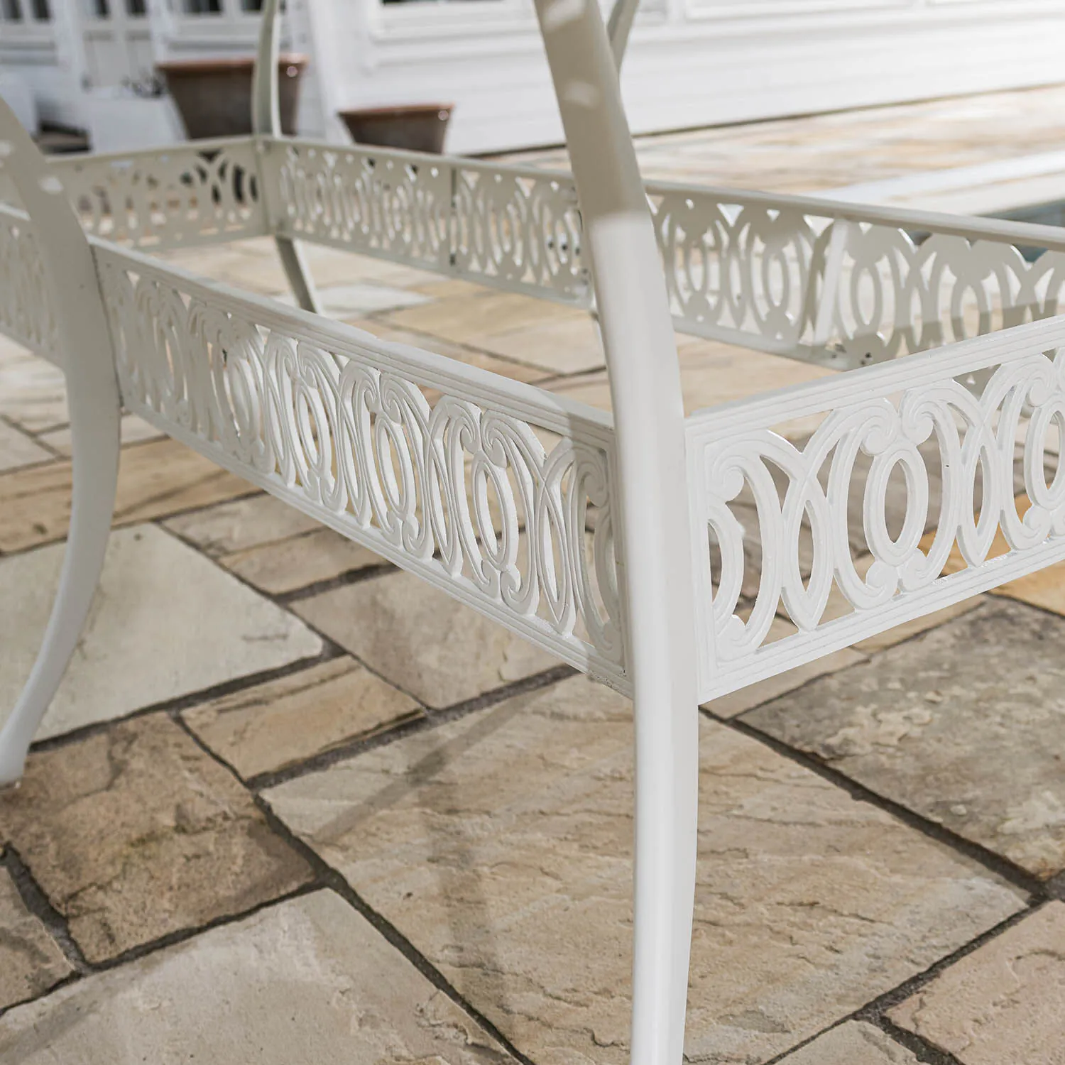 Matgrupp Utomhus 10 stolar Vit Aluminium - Toscana 280cm