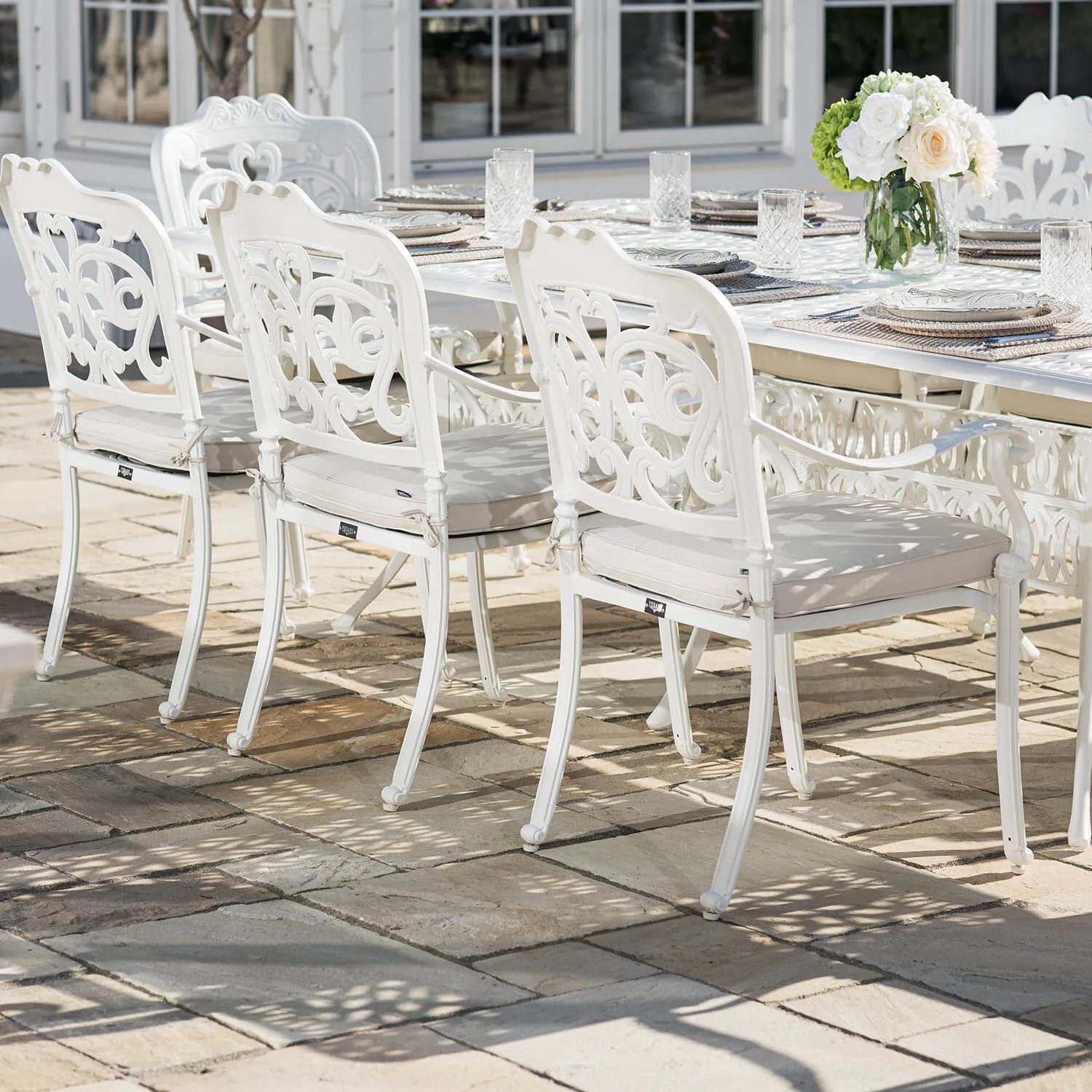 Matgrupp Utomhus 10 stolar Vit Aluminium - Toscana 280cm