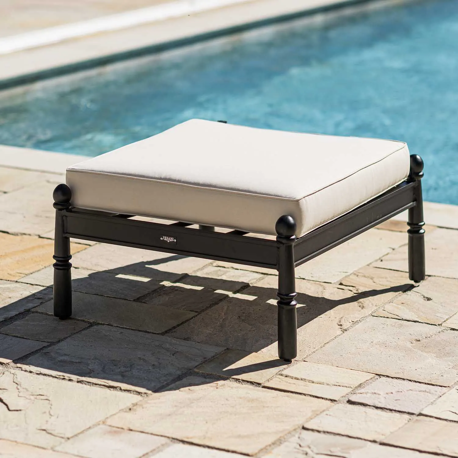 Fotpall Utomhus Svart Aluminium Capri