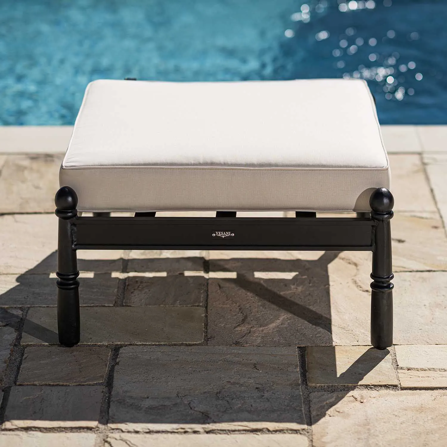 Fotpall Utomhus Svart Aluminium Capri