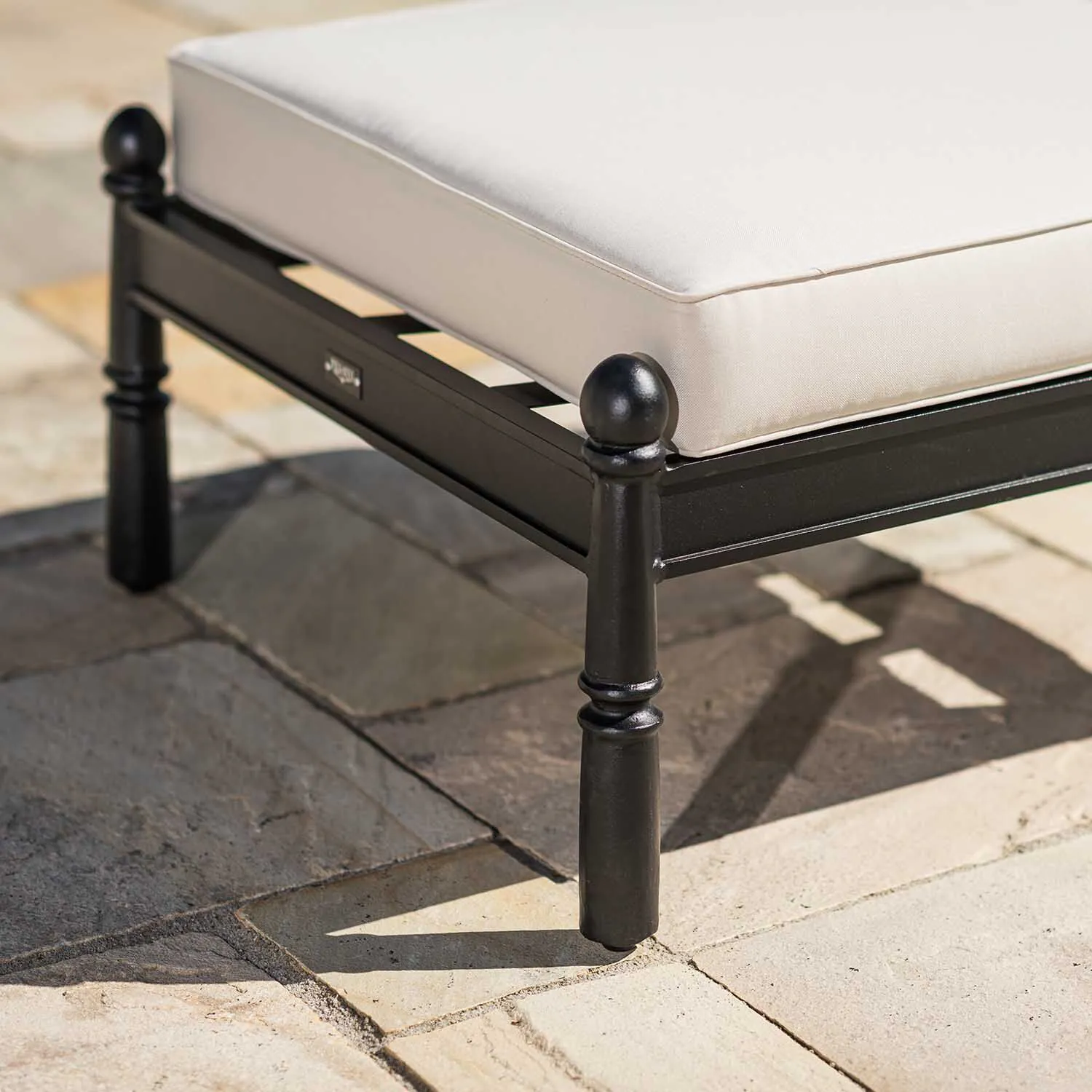 Fotpall Utomhus Svart Aluminium Capri