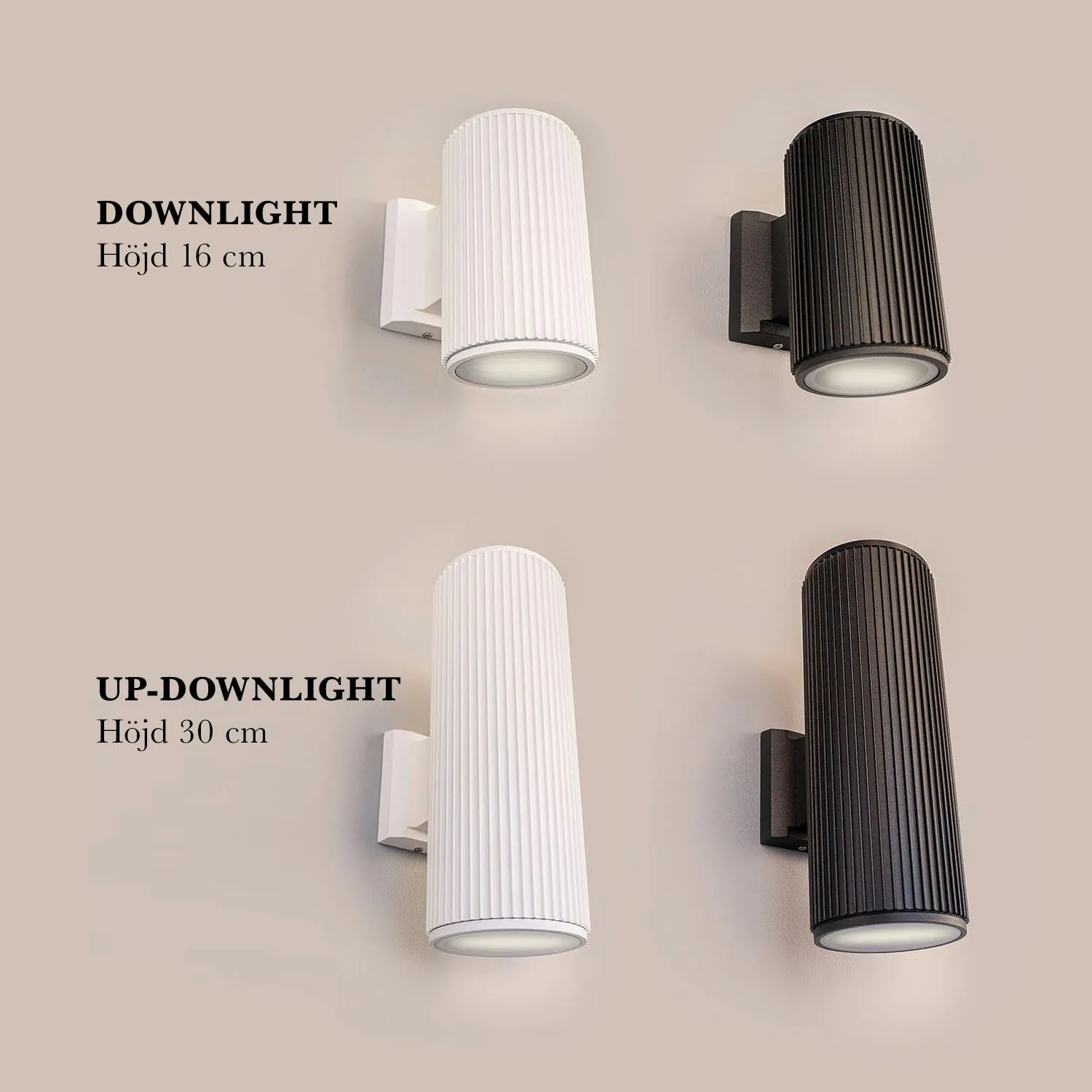 Vägglampa Utomhus Vit H30cm Up/Down - Tylösand