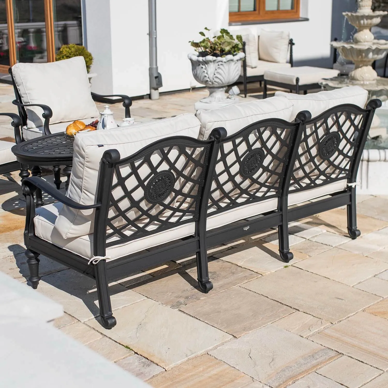 Loungeset Svart Aluminium 5-pers - Florence