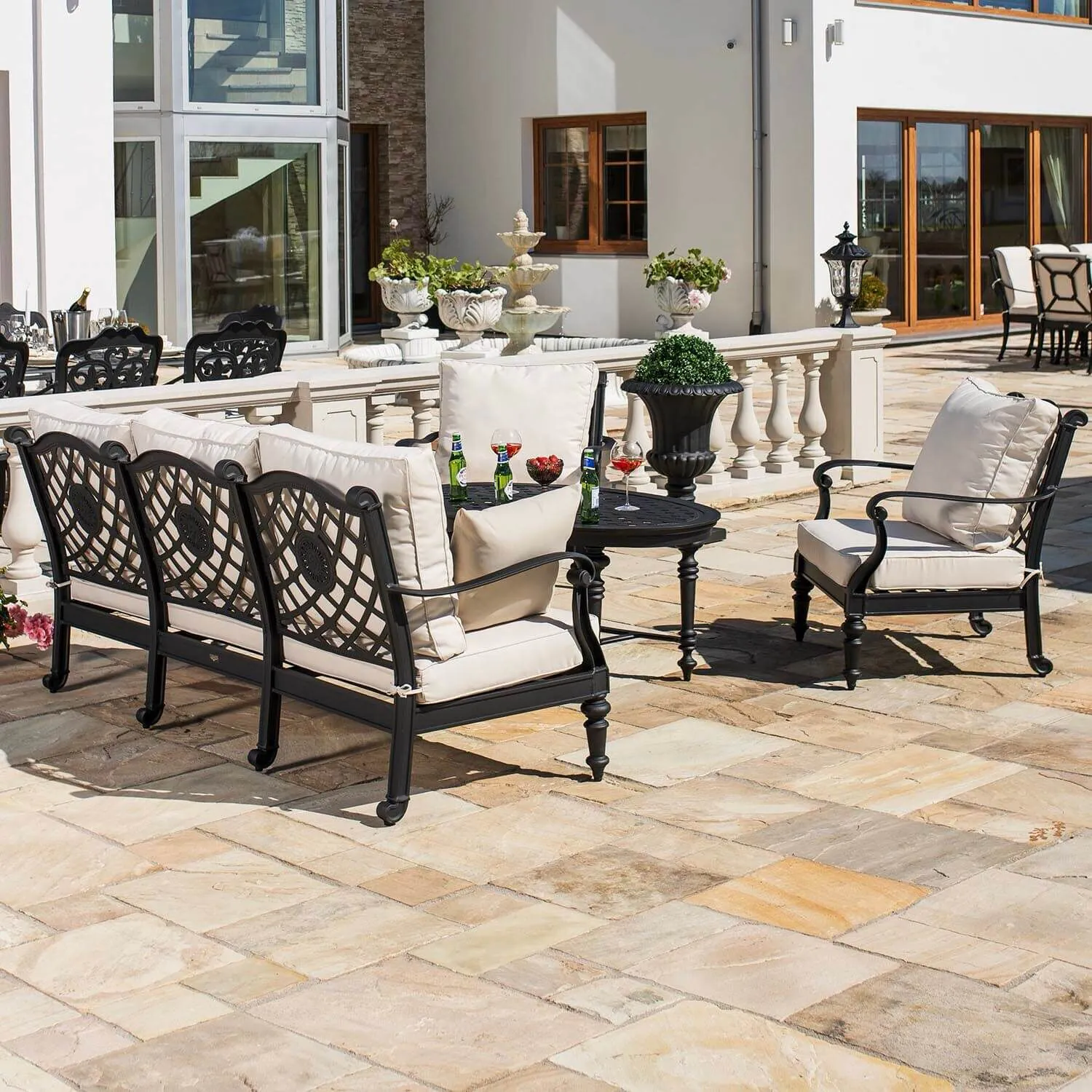 Loungeset Svart Aluminium 5-pers - Florence
