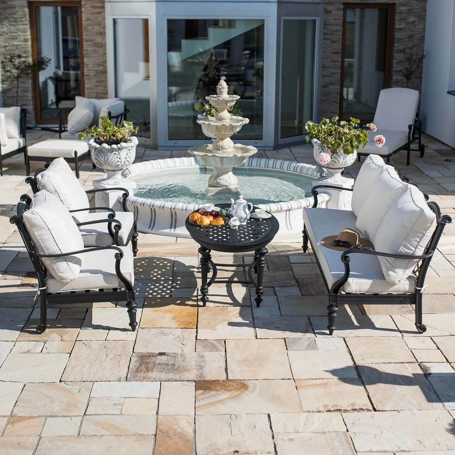 Loungeset Svart Aluminium 5-pers - Florence