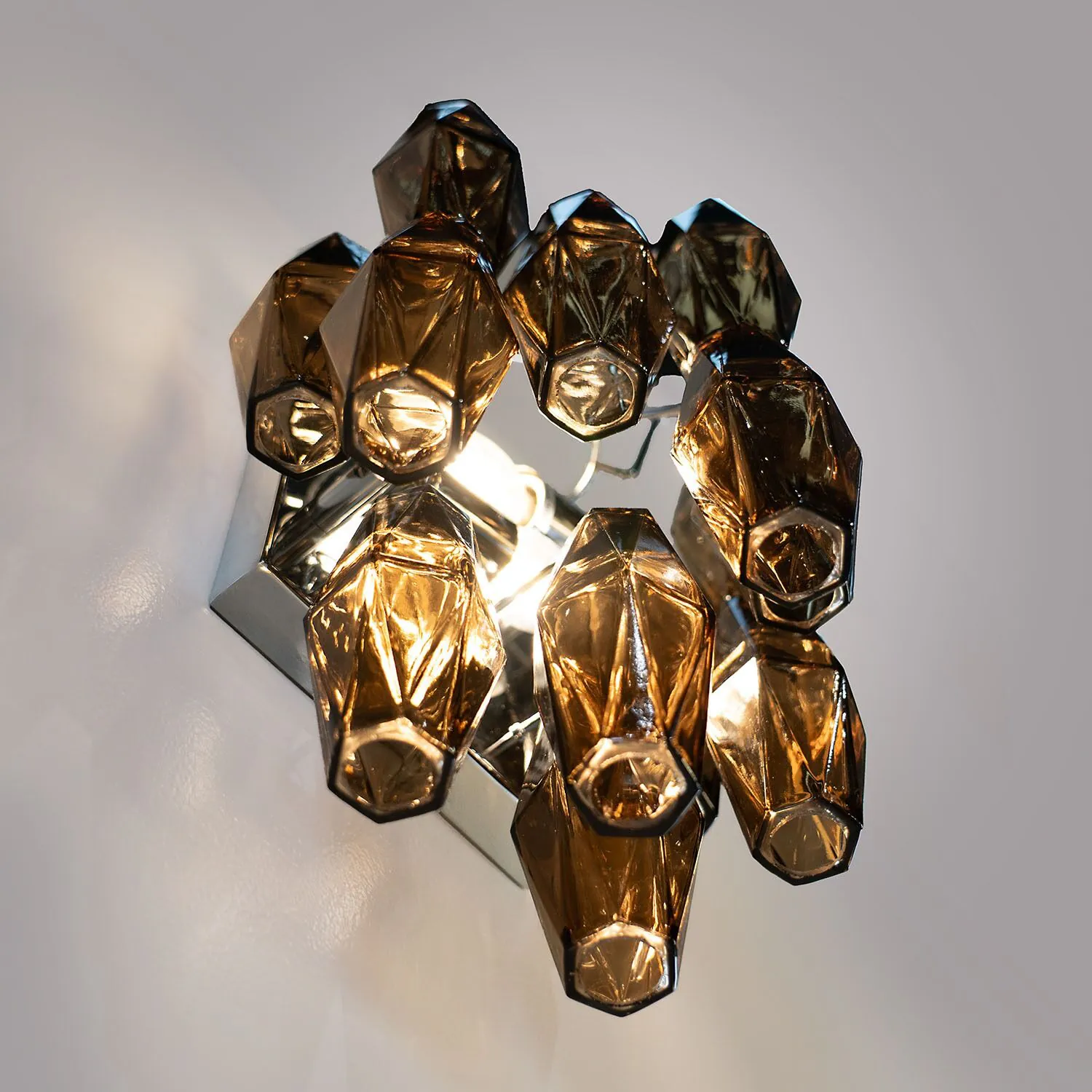 Vägglampa Kristall Krom/Cognac - Catania