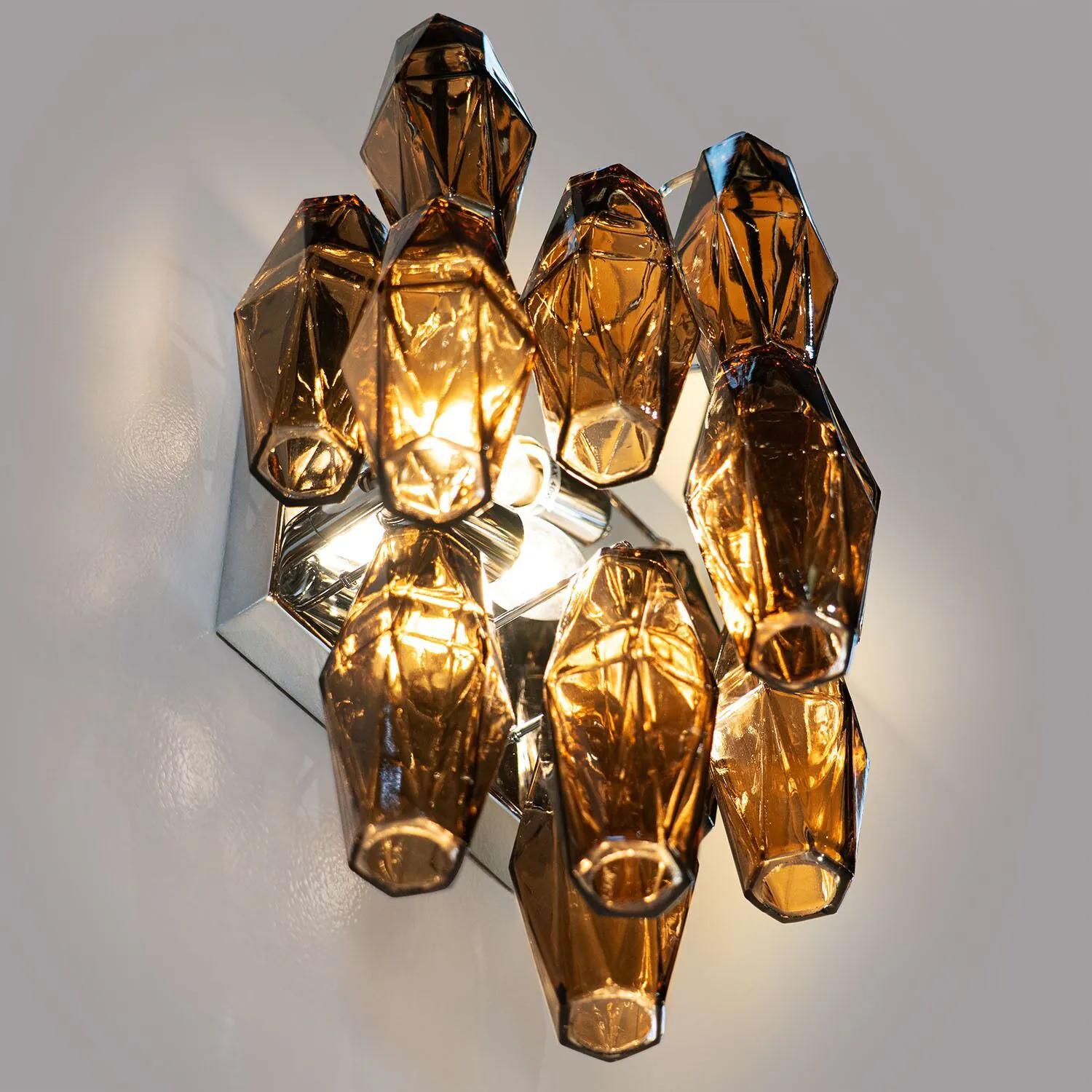 Vägglampa Kristall Krom/Cognac - Catania
