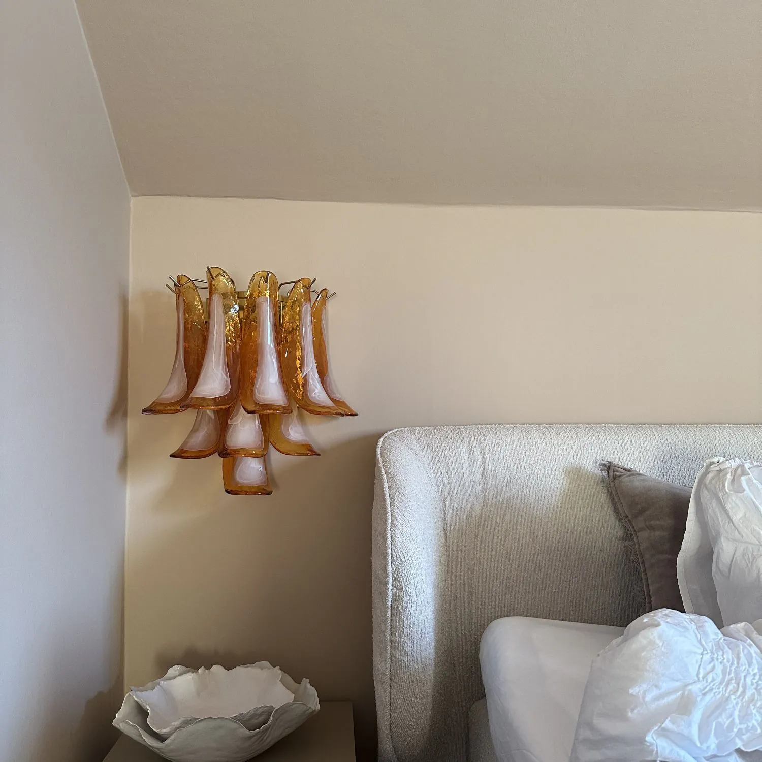Vägglampa Kristall Bärnsten/Mässing - Livorno