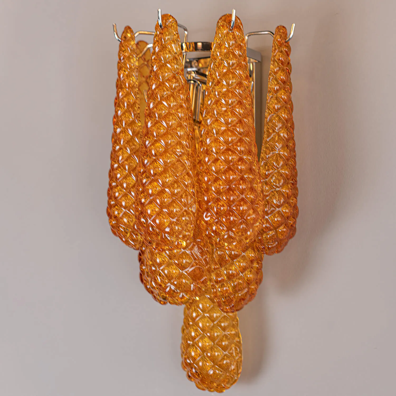 Vägglampa Kristall Bärnsten/Krom - Neapel