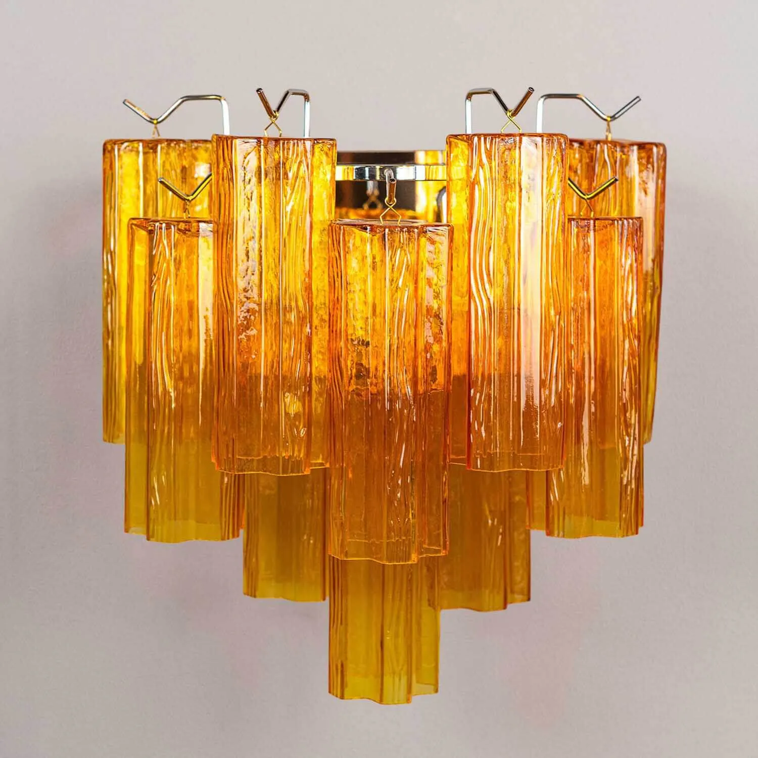 Vägglampa Kristall Bärnsten/Krom - Cagliari