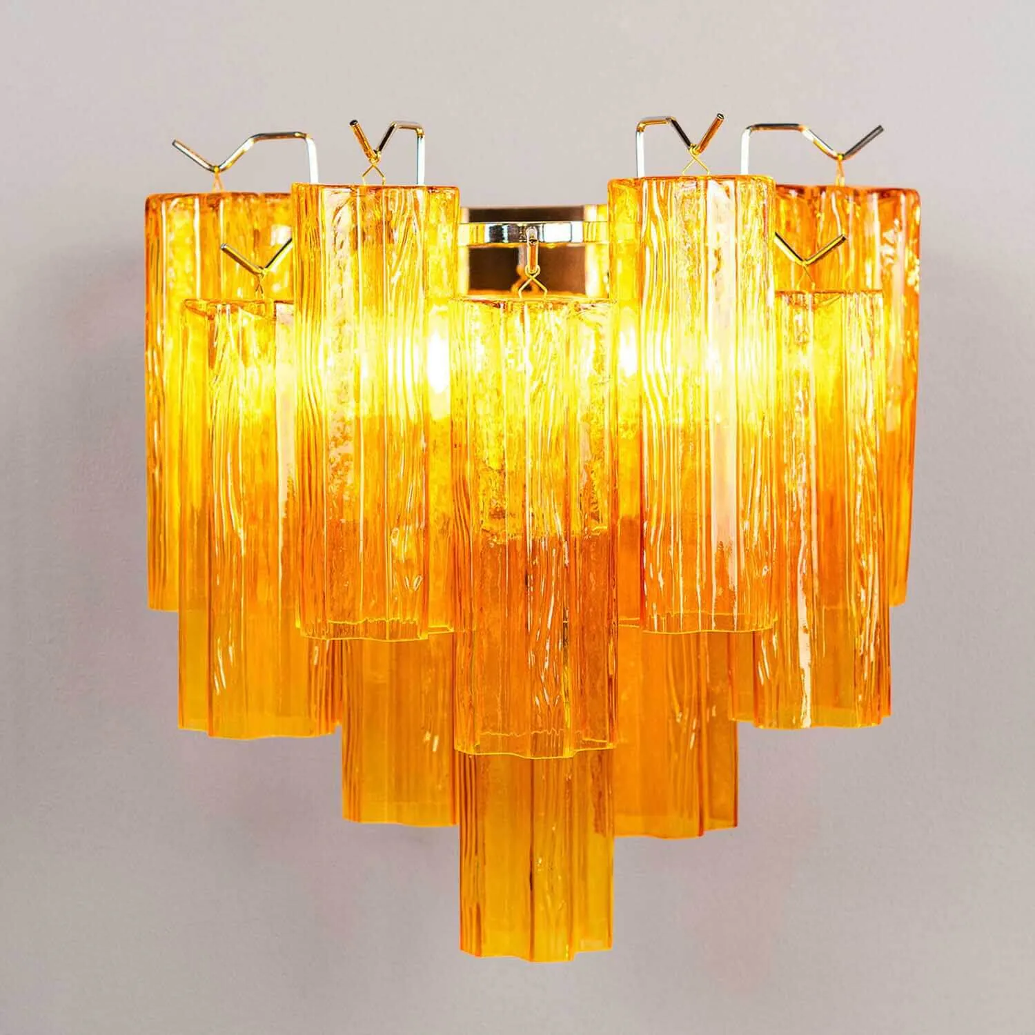 Vägglampa Kristall Bärnsten/Krom - Cagliari