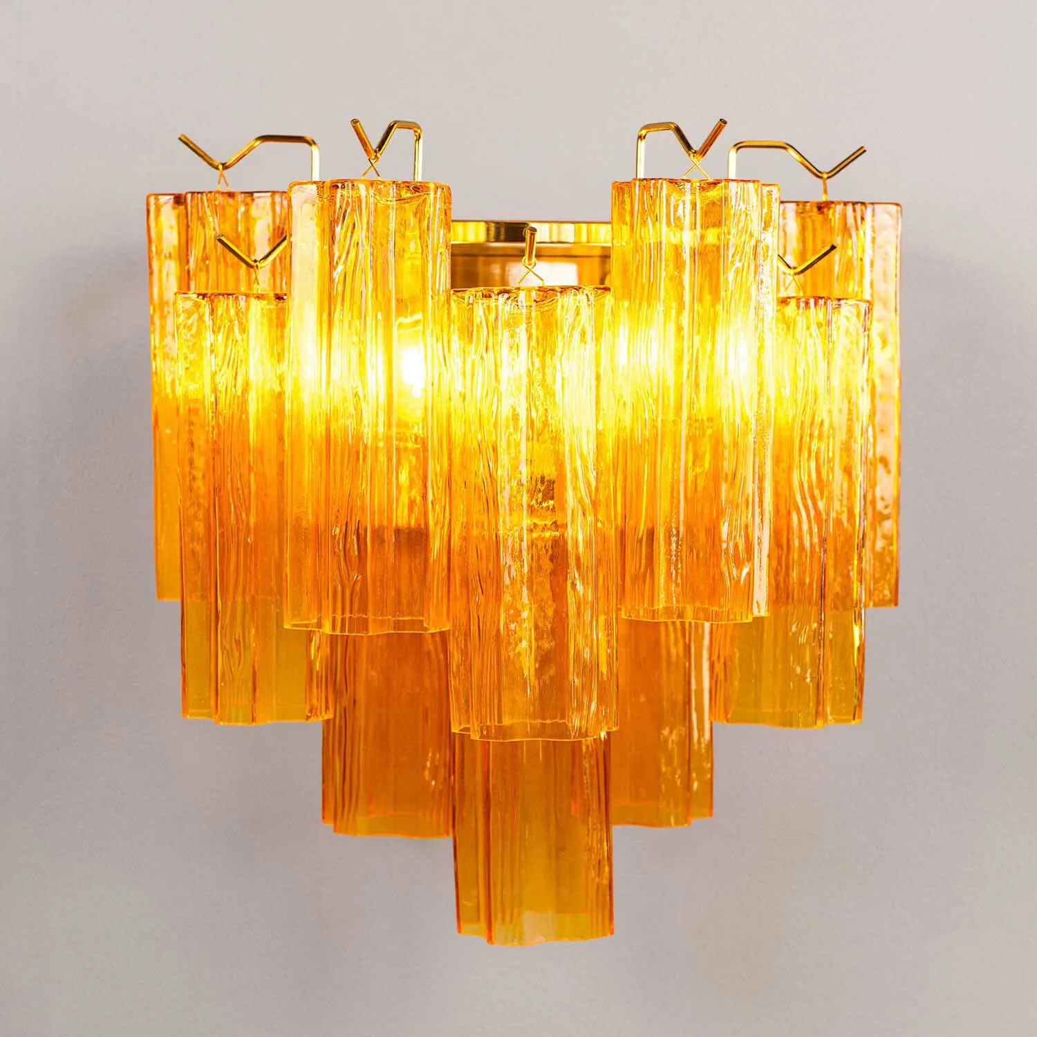 Vägglampa Kristall Bärnsten/Mässing - Cagliari