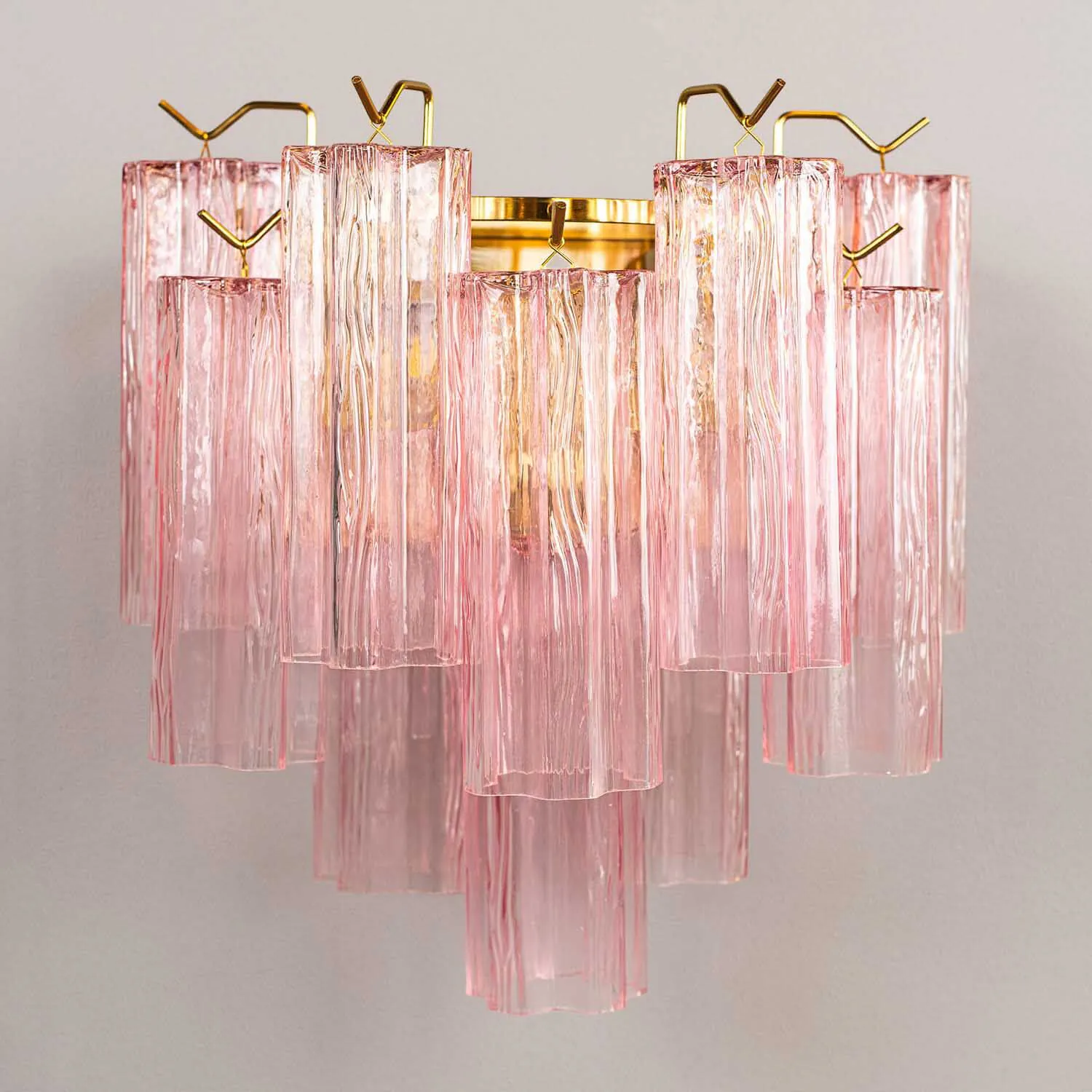 Vägglampa Kristall Rosa/Mässing - Cagliari