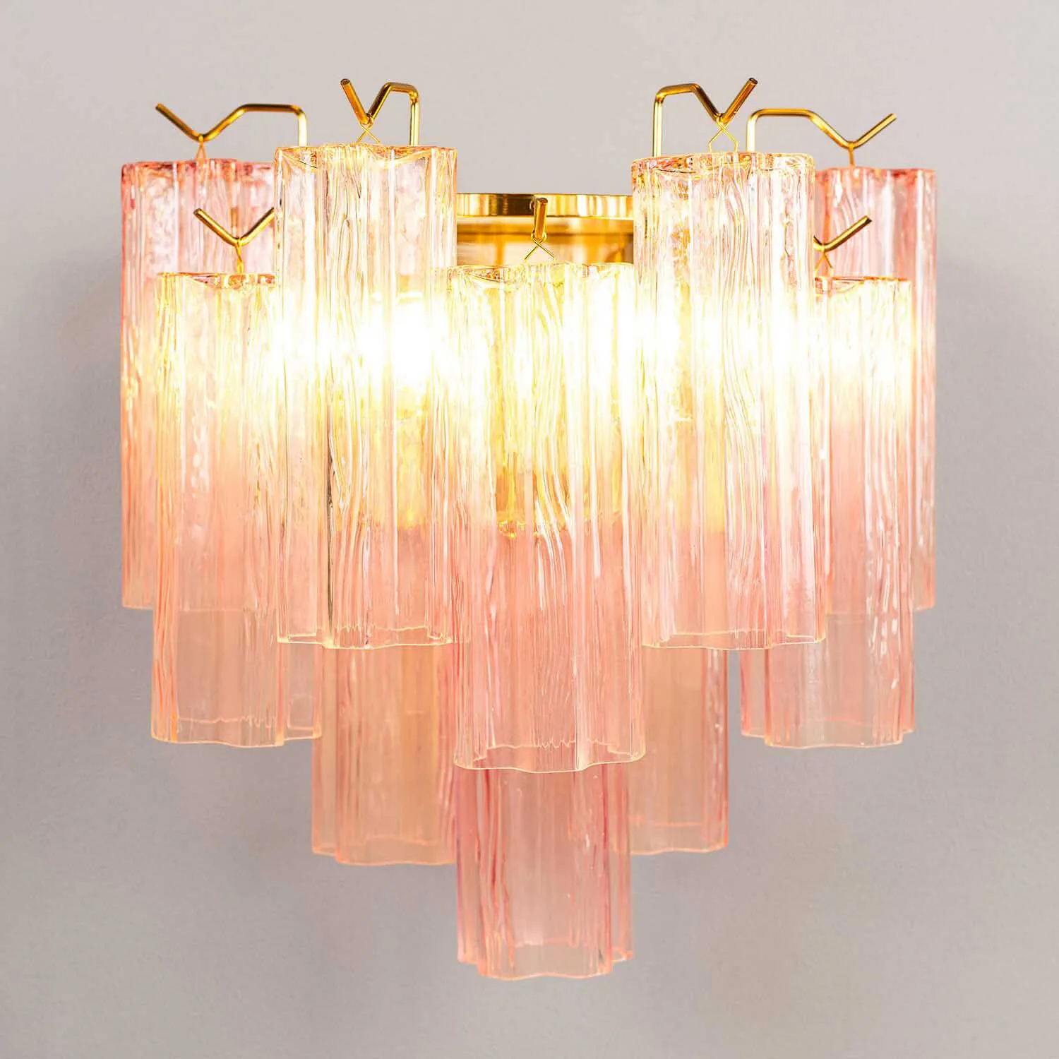 Vägglampa Kristall Rosa/Mässing - Cagliari