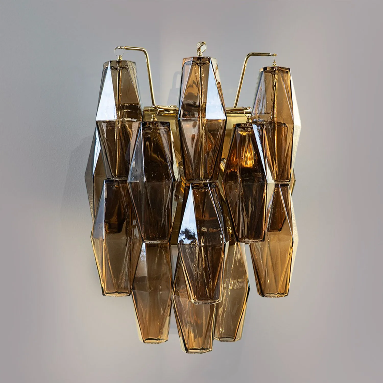 Vägglampa Kristall Mässing/Cognac - Catania