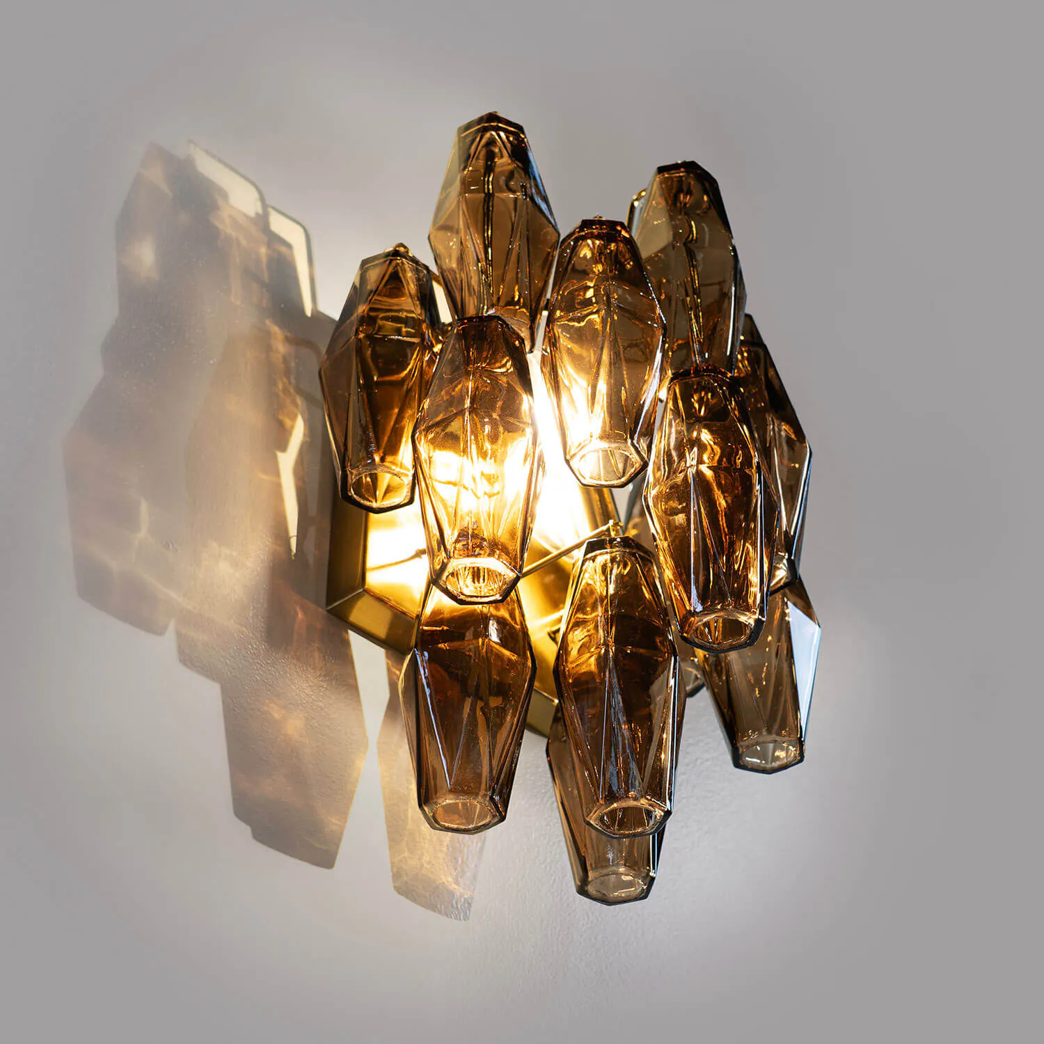 Vägglampa Kristall Mässing/Cognac - Catania