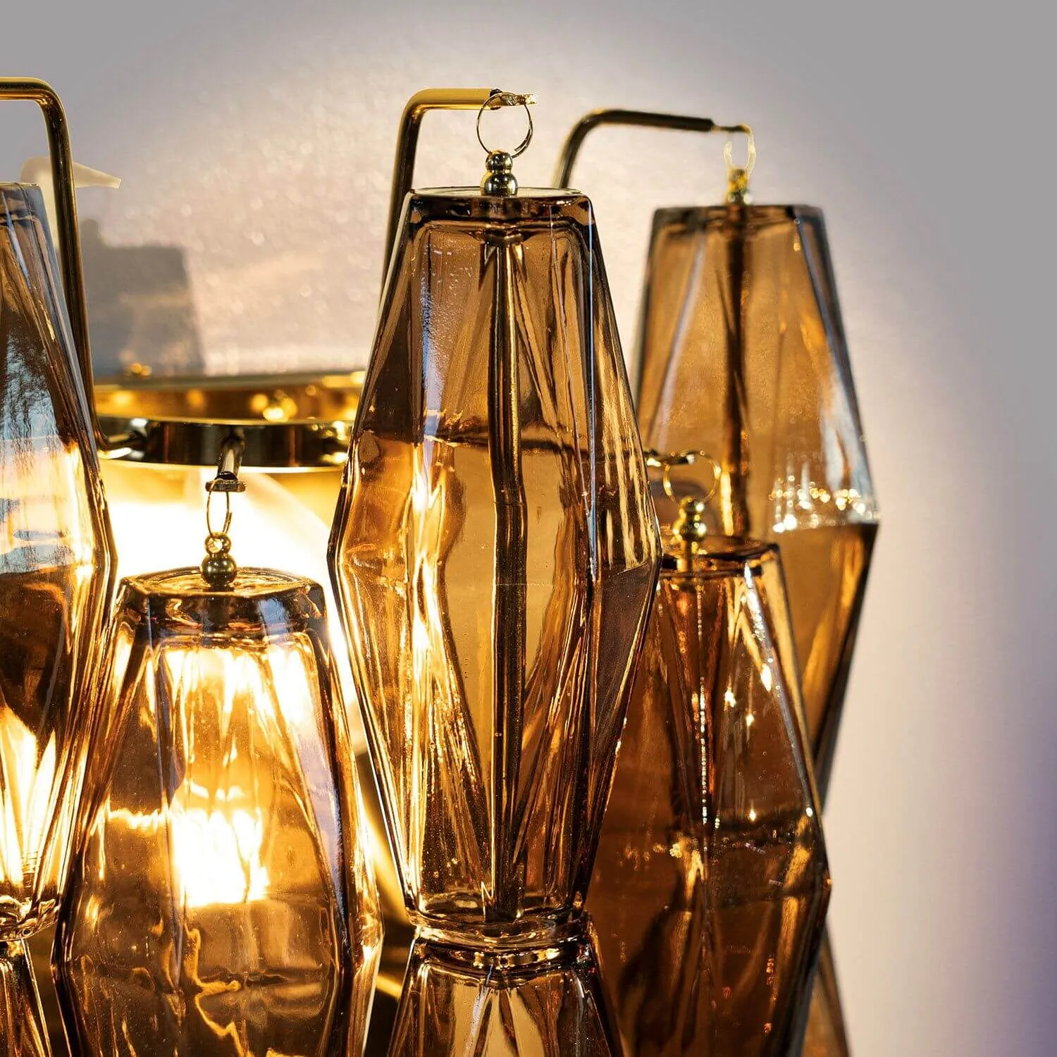 Vägglampa Kristall Mässing/Cognac - Catania