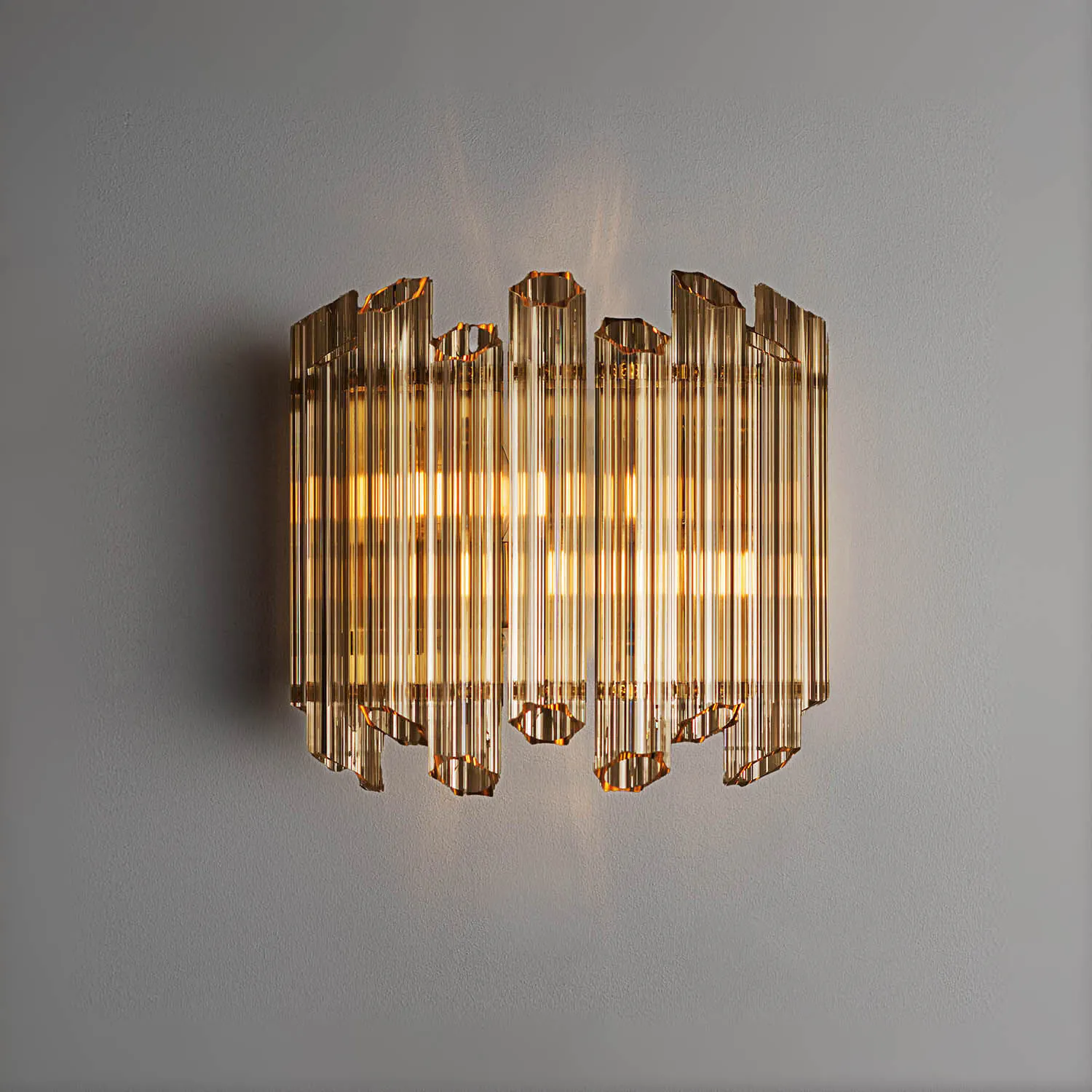 Vägglampa Kristall 33cm Cognac - Verona