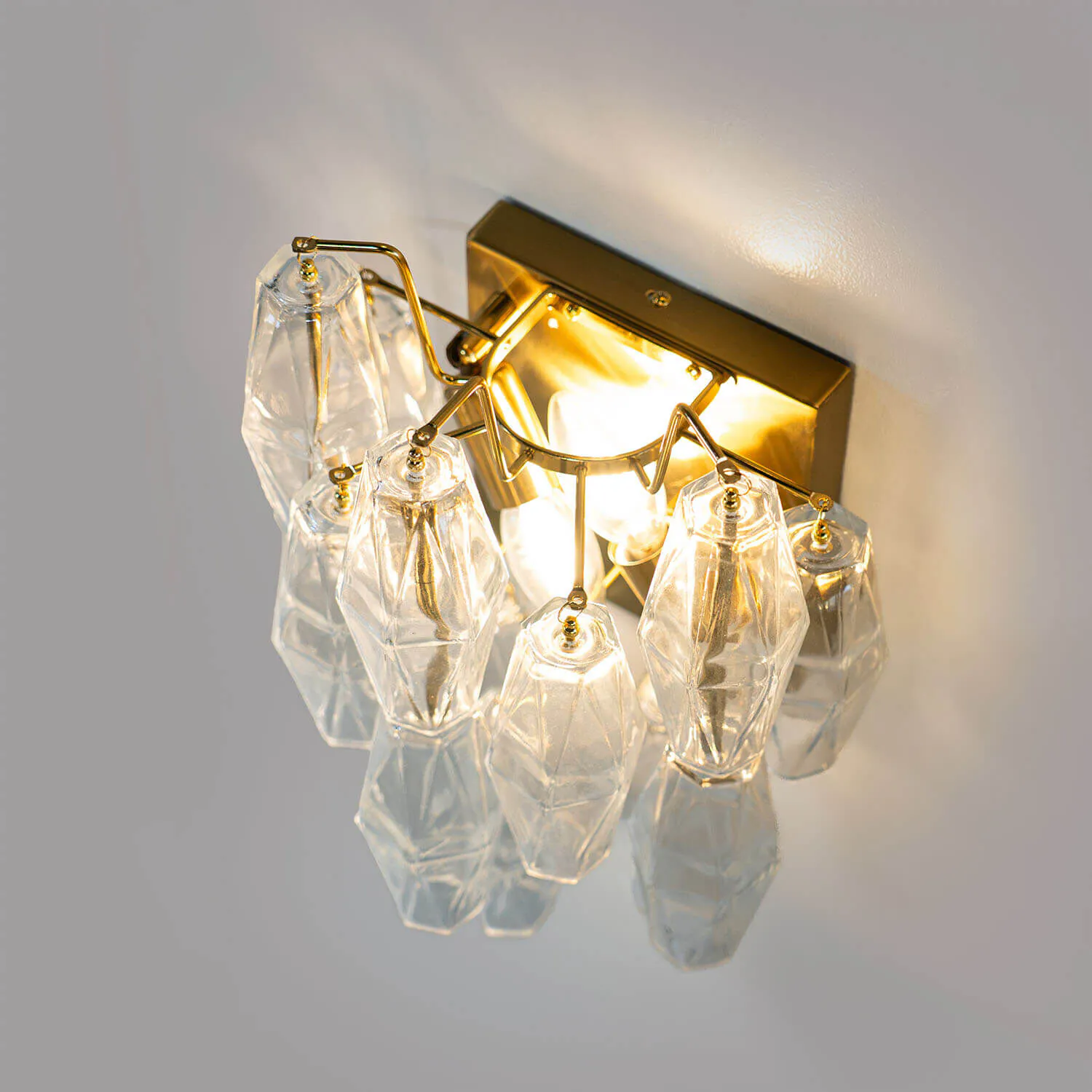 Vägglampa Kristall Mässing/Klar - Catania