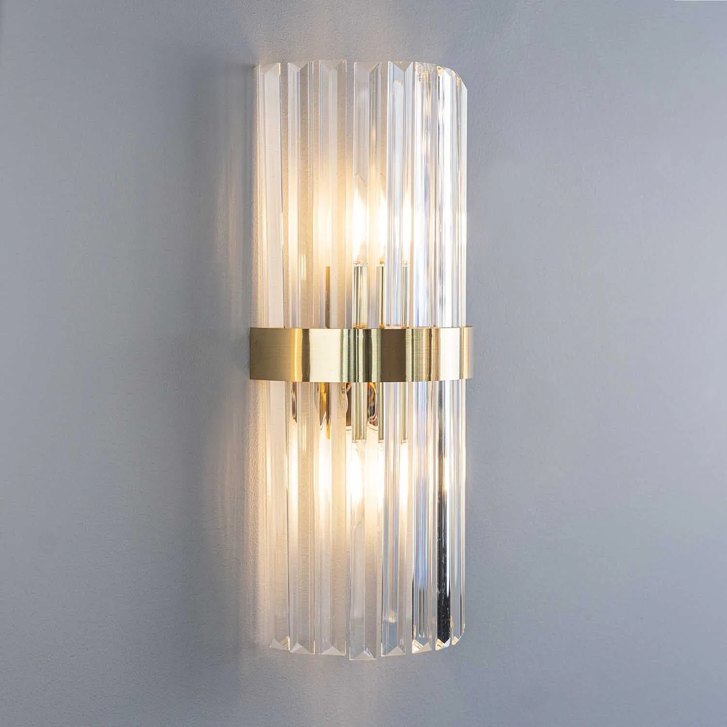 Kristall Vägglampa Milan Guld H45cm